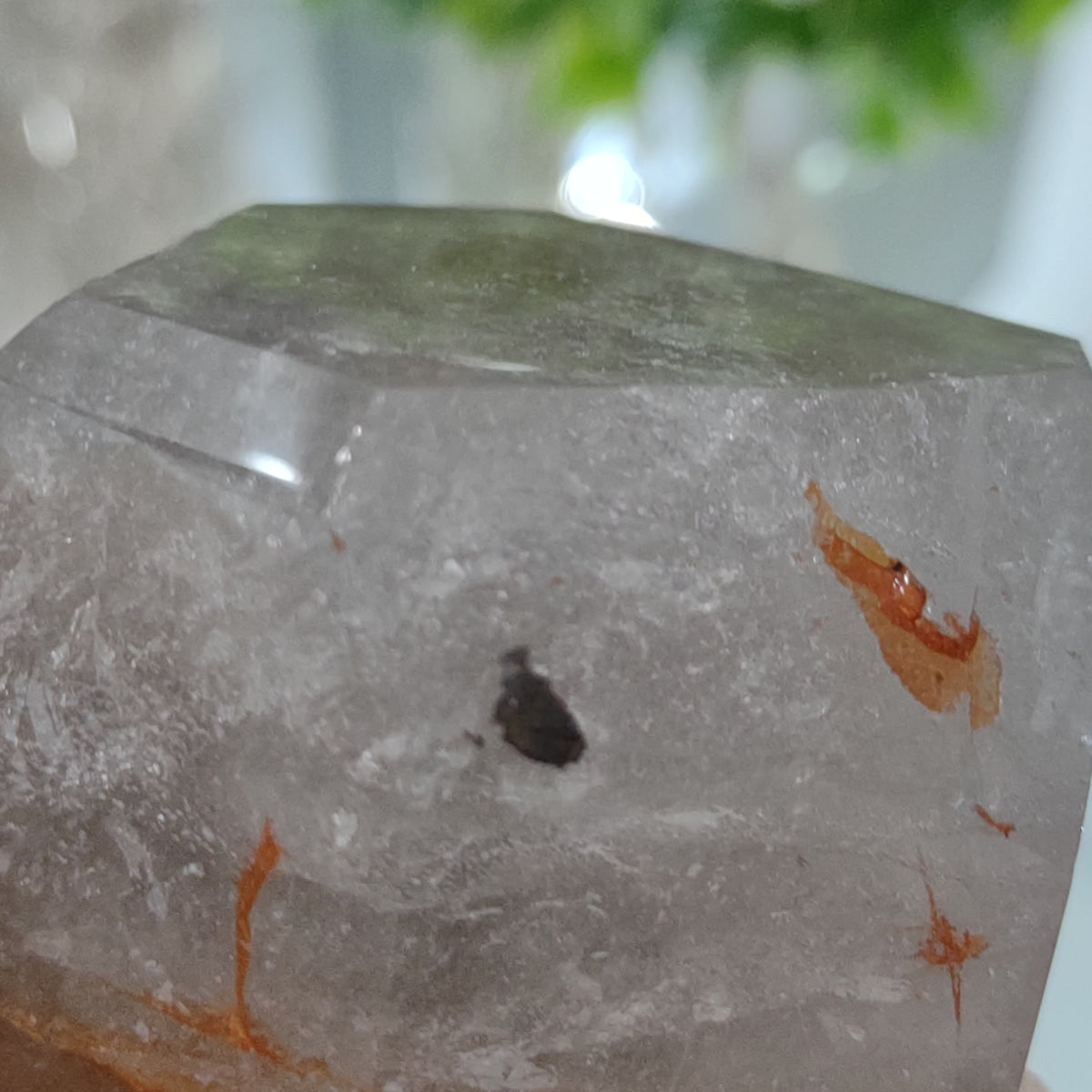 Inclusion Quartz Point with Hematite (8cm) - 237g from Green Door Living