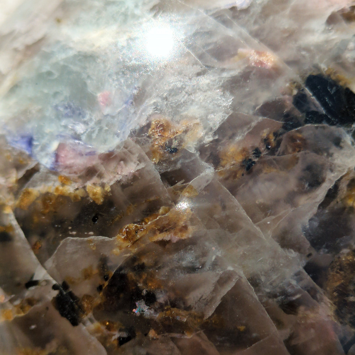 Lepidolite Mix - Large Sphere with Pink and Black Tourmaline, Smoky Quartz and Aquamarine (14cm) - 3.7kg