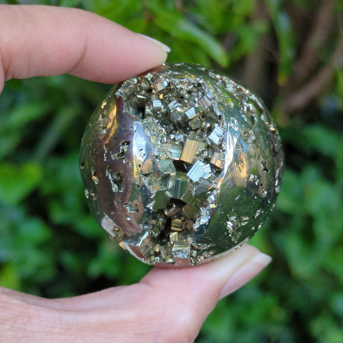 Pyrite Sphere with Natural Cubes (4.5 cm) - 191g from Green Door Living