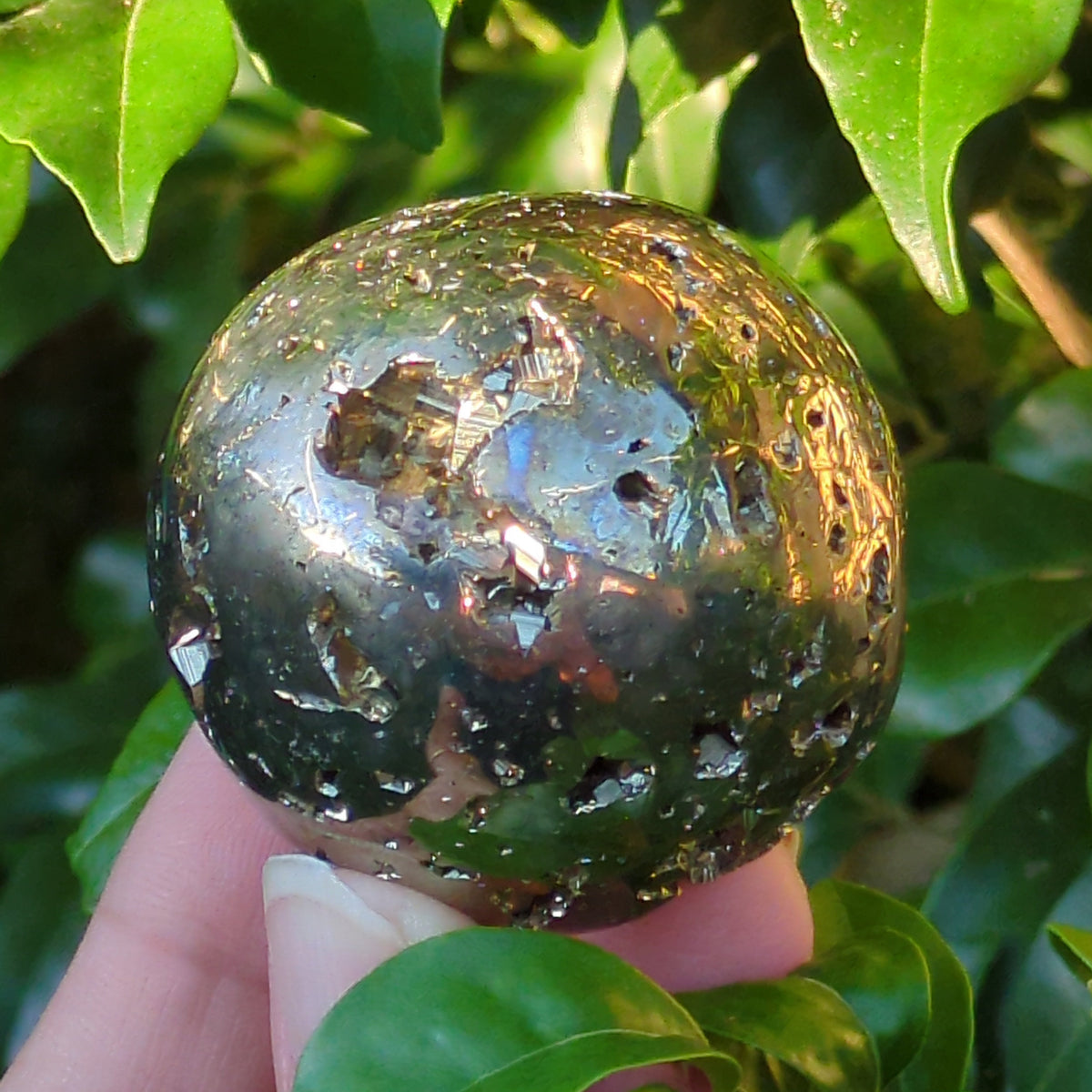Pyrite Sphere with Natural Cubes (4.5 cm) - 191g from Green Door Living