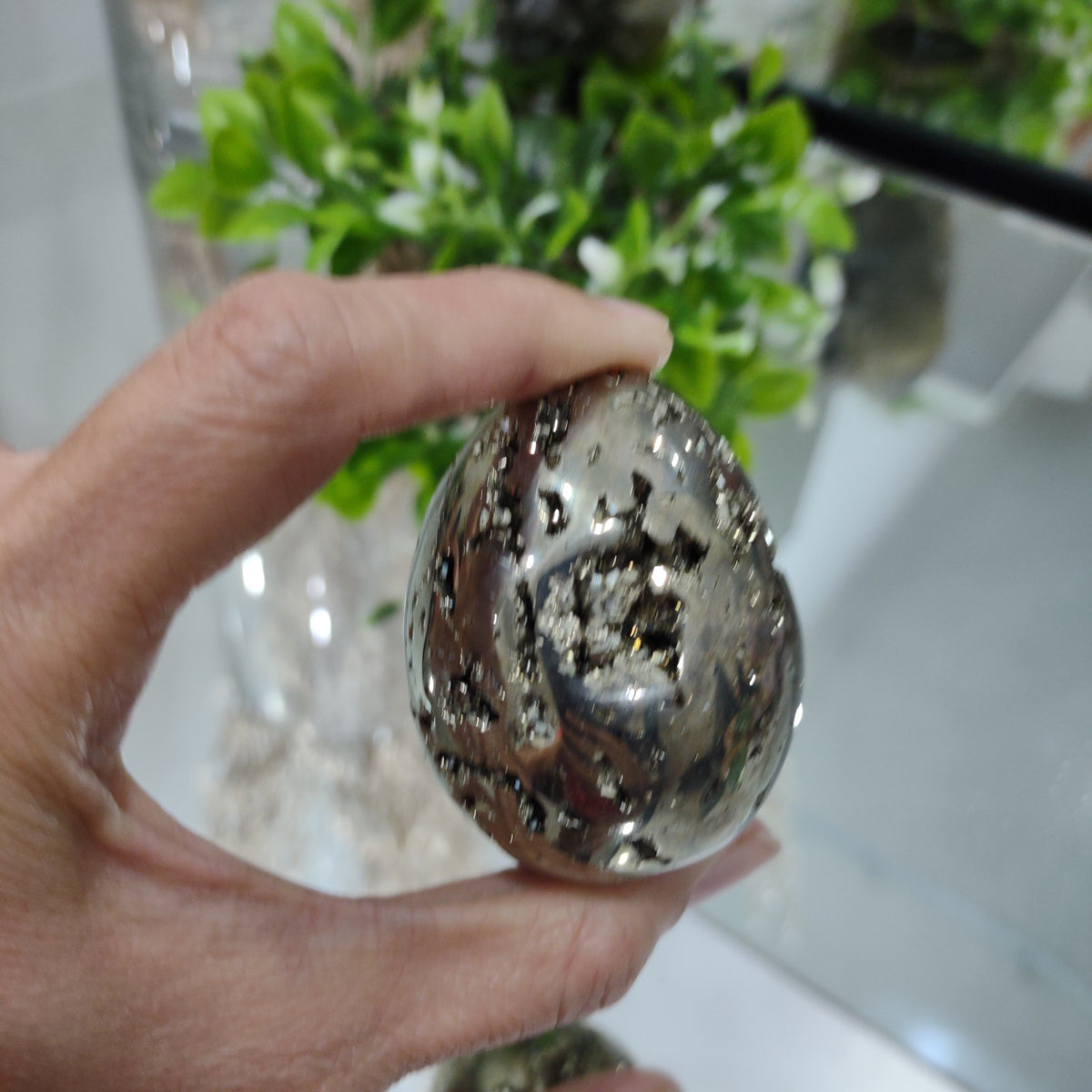 Pyrite Egg with Natural Cubes (5.5 cm) - 189g from Green Door Living