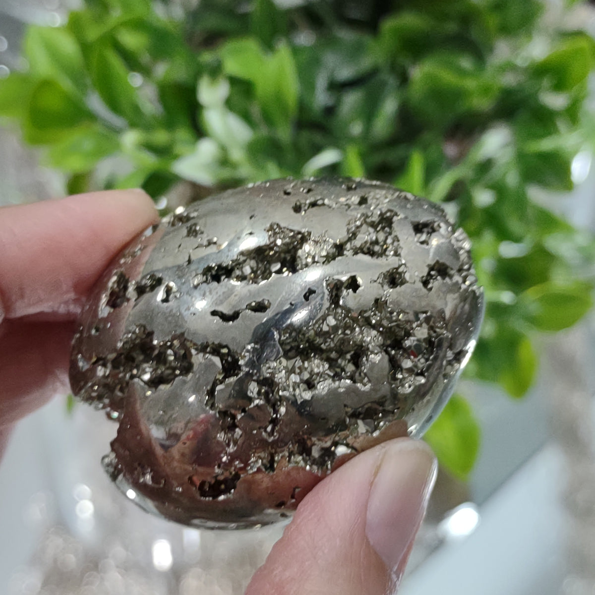 Pyrite Egg with Natural Cubes (5.5 cm) - 189g from Green Door Living