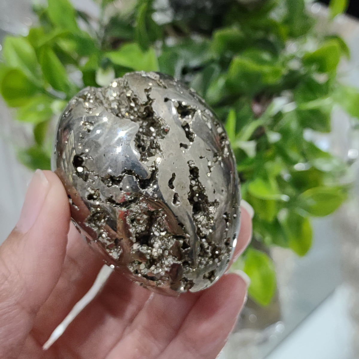 Pyrite Egg with Natural Cubes (5.5 cm) - 189g from Green Door Living