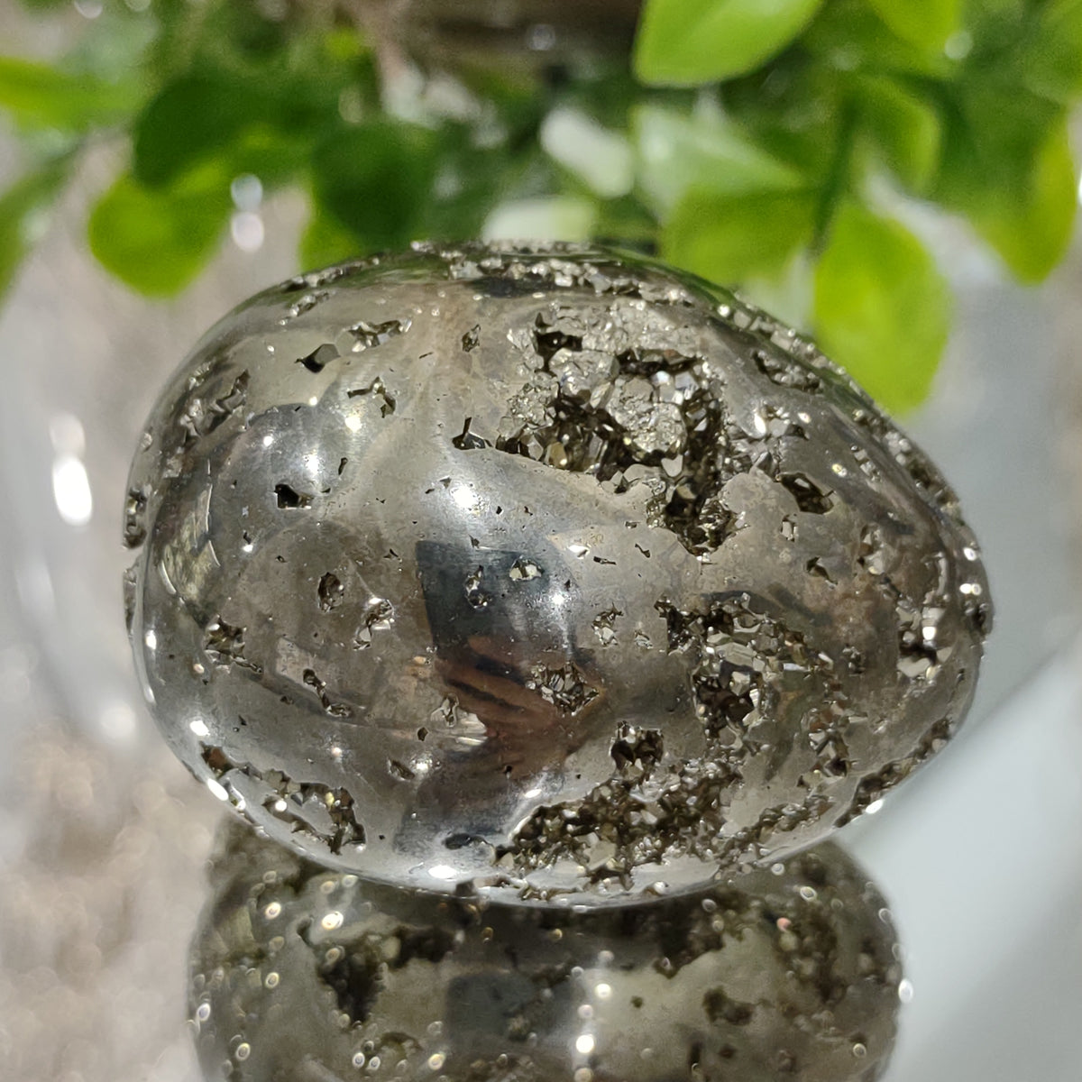 Pyrite Egg with Natural Cubes (5.5 cm) - 189g from Green Door Living