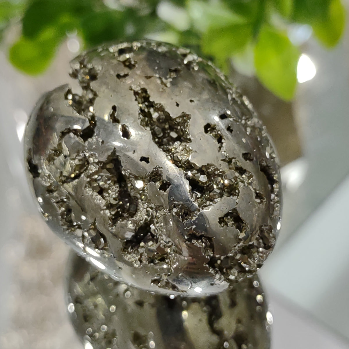 Pyrite Egg with Natural Cubes (5.5 cm) - 189g from Green Door Living