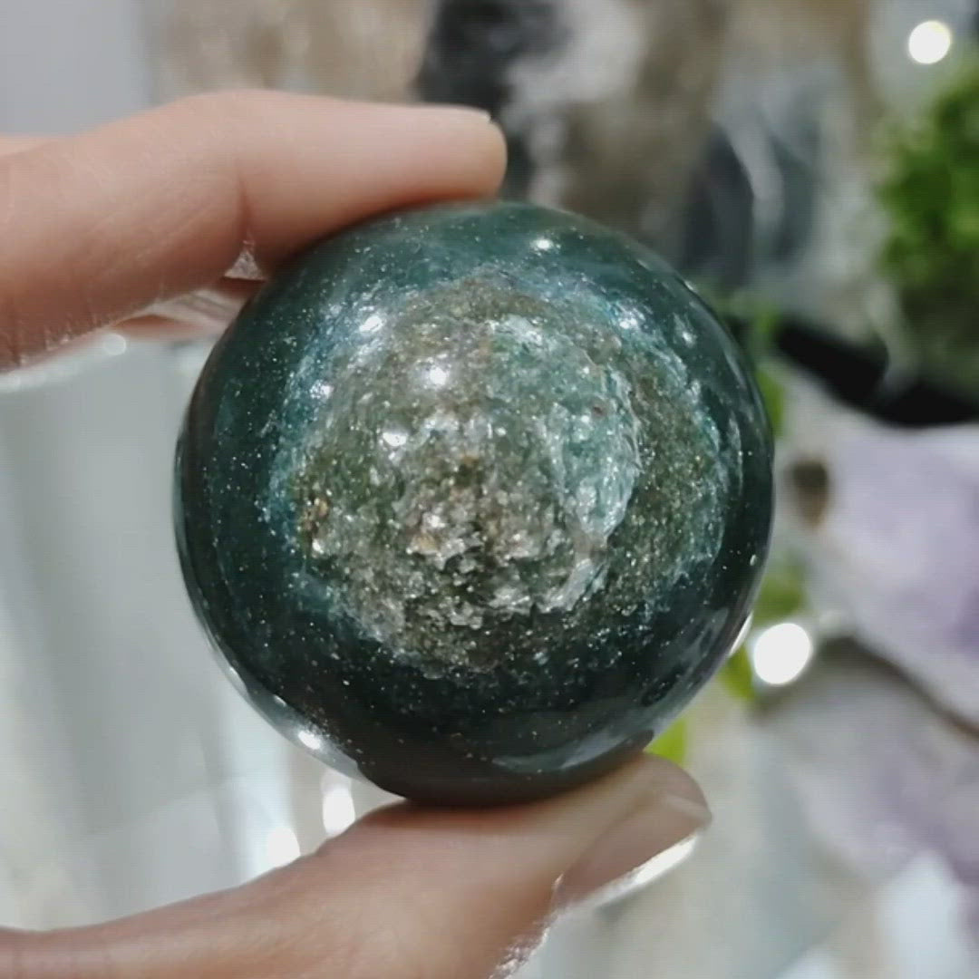 Green Aventurine Sphere with Mica