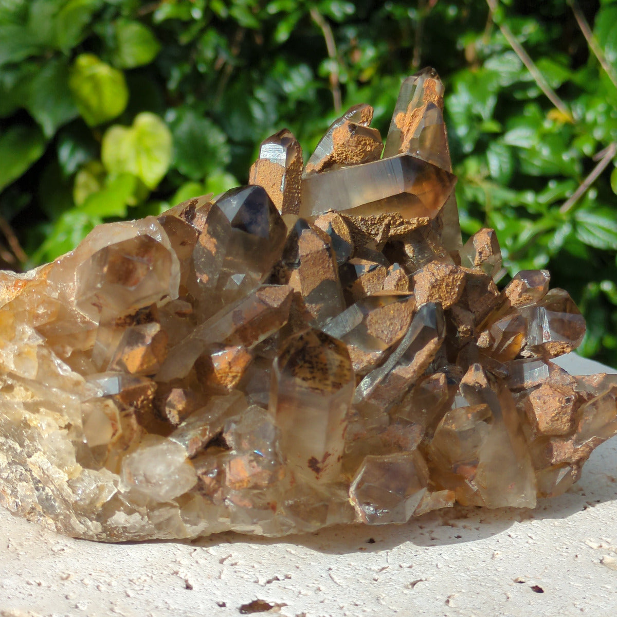 Smoky Citrine Cluster with Natural Semi-polished points (13.3cm) - 1.1kg