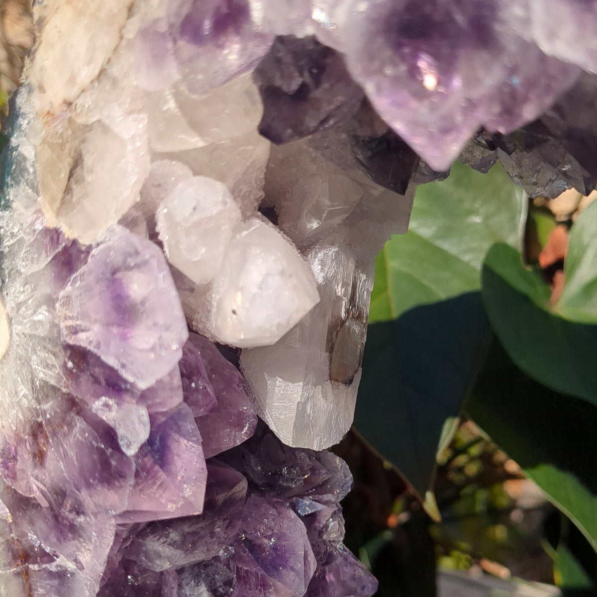 Amethyst Window Geode - Ring shape with calcite point (27.5cm) - 5.56kg from Green Door Living