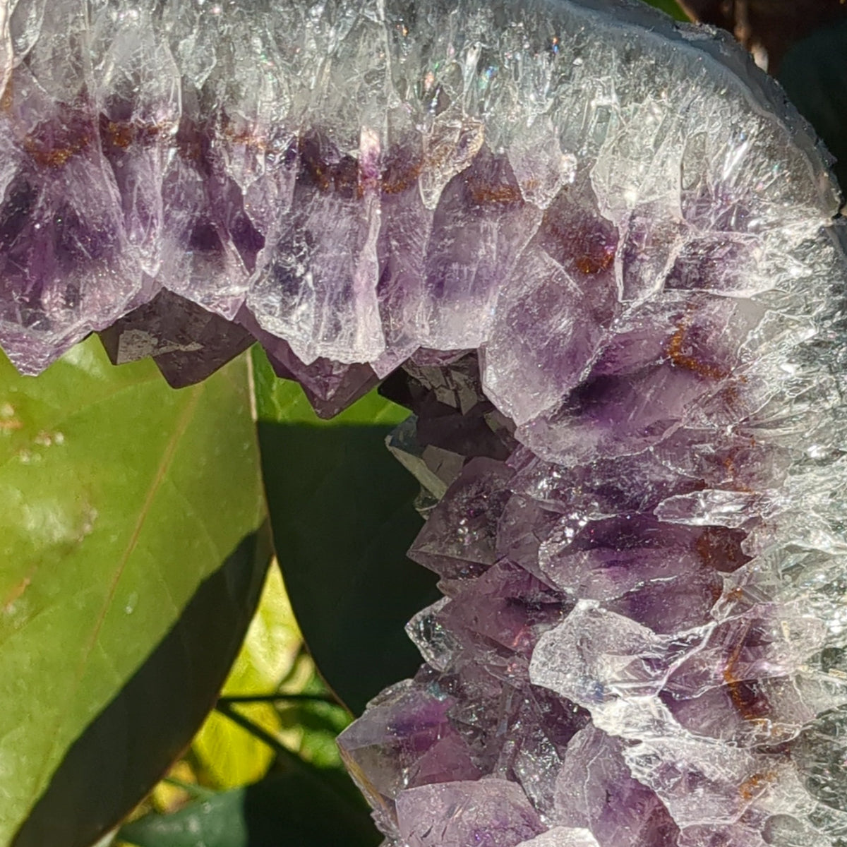 Amethyst Window Geode - Ring shape with calcite point (27.5cm) - 5.56kg from Green Door Living