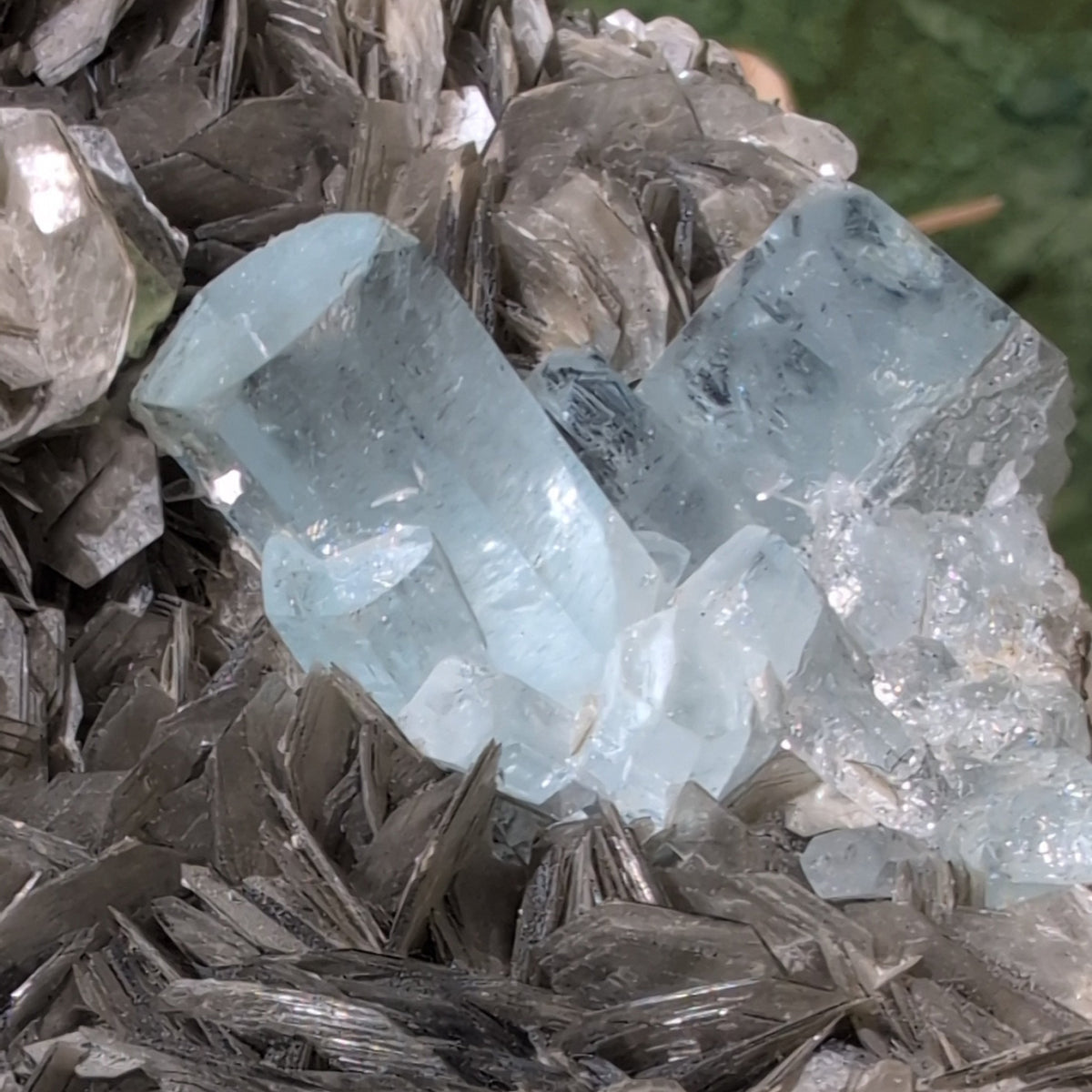 Aquamarine Specimen with Muscovite Mica (11cm) - 696g from Green Door Living