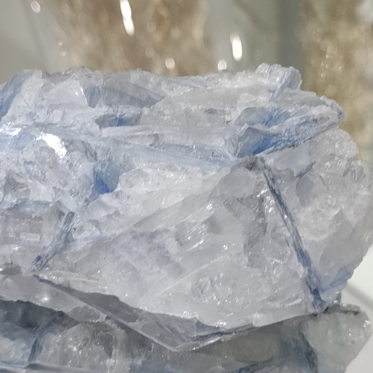 Blue Kyanite cluster with clear quartz (12cm) - 288g from Green Door Living