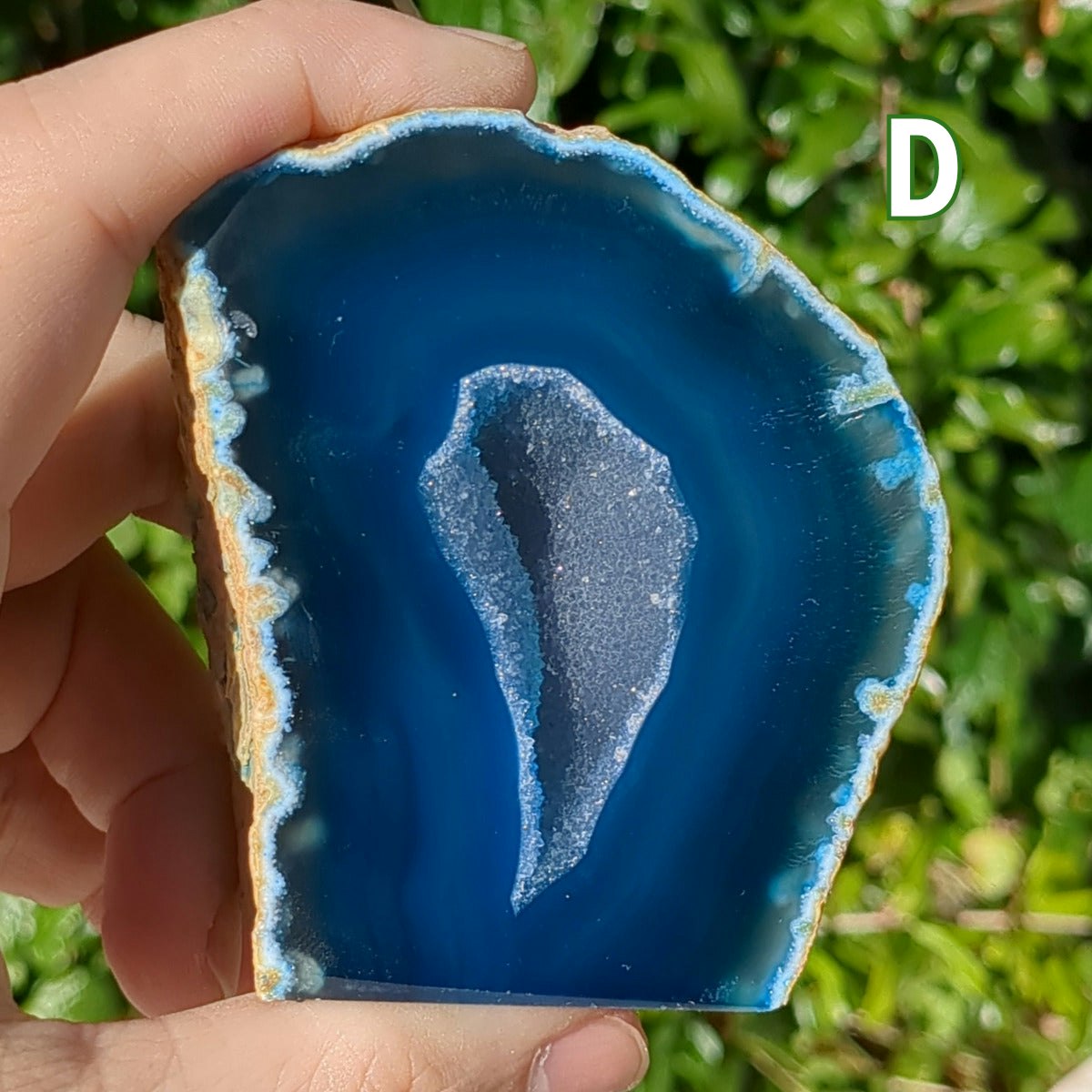 Coloured Agate Cave with Druzy - Blue (7-10cm) - 300-399g from Green Door Living AGV14-012 D