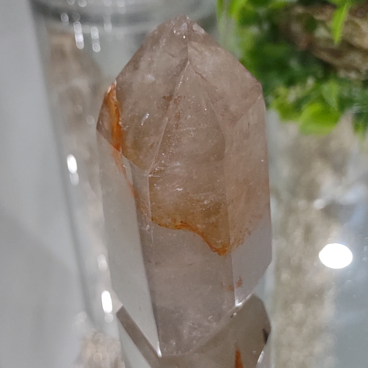 Inclusion Quartz Point with Hematite (8cm) - 237g from Green Door Living