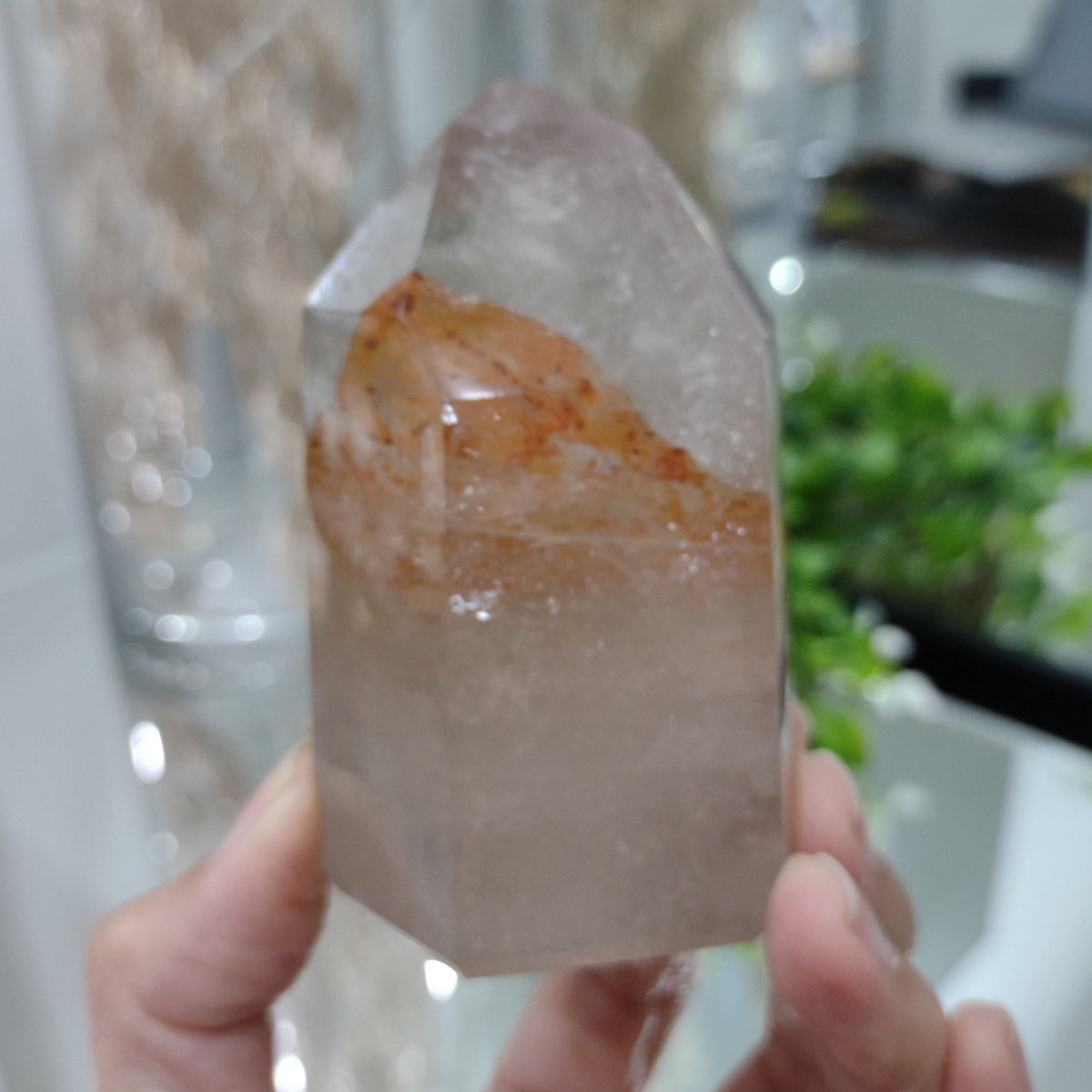 Inclusion Quartz Point with Hematite (8cm) - 237g from Green Door Living