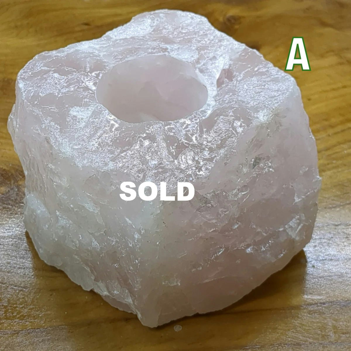 Rose Quartz Candle Holder (10cm-14cm) - 1kg-1.4kg from Green Door Living QRA01-001 A