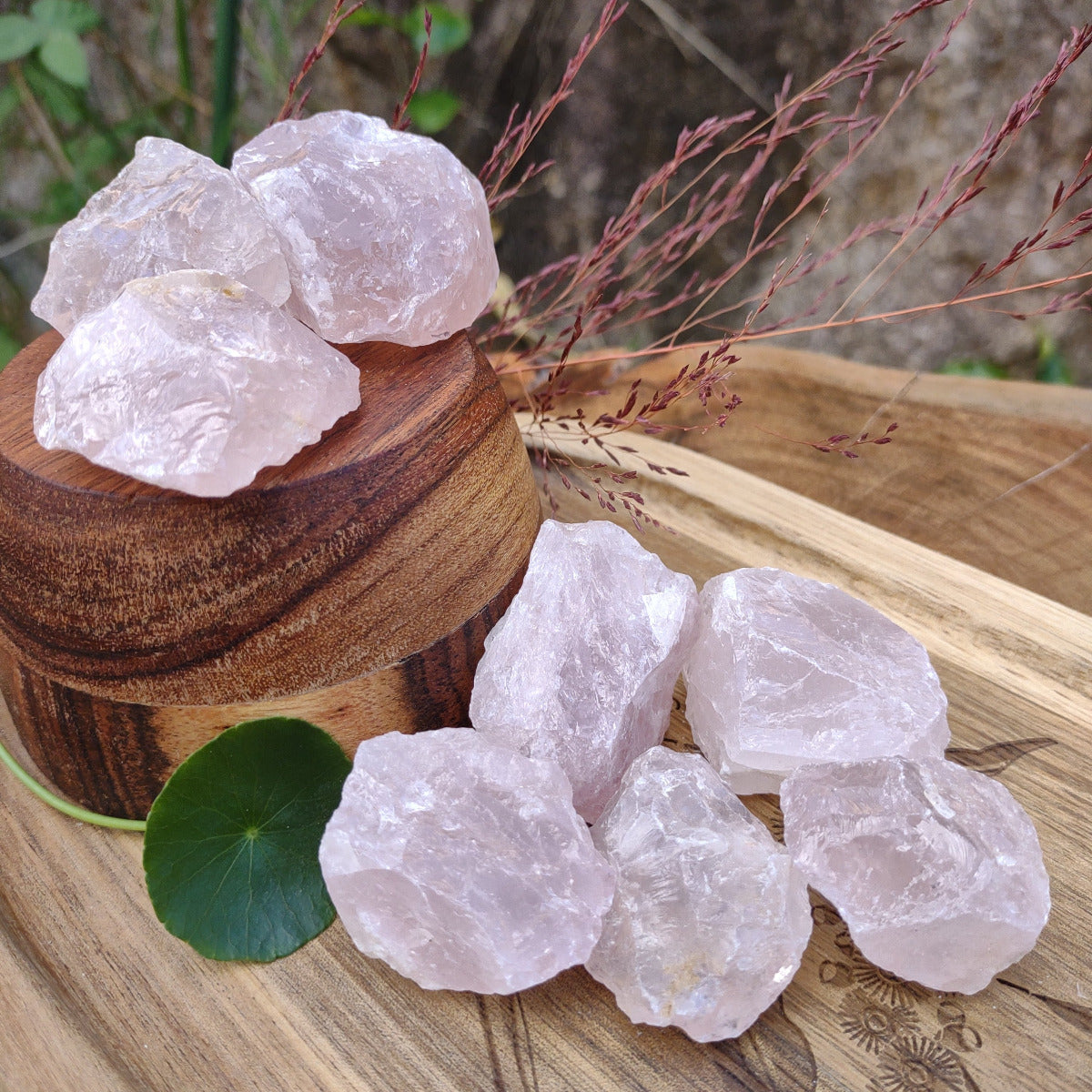 Rose Quartz Raw Chunks - 250g pack from Green Door Living