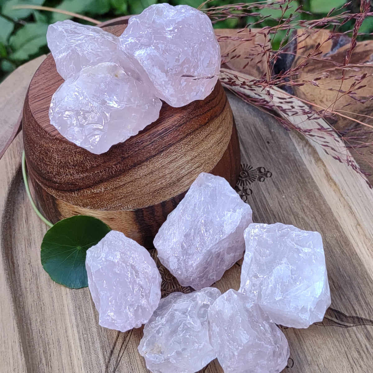 Rose Quartz Raw Chunks - 250g pack from Green Door Living