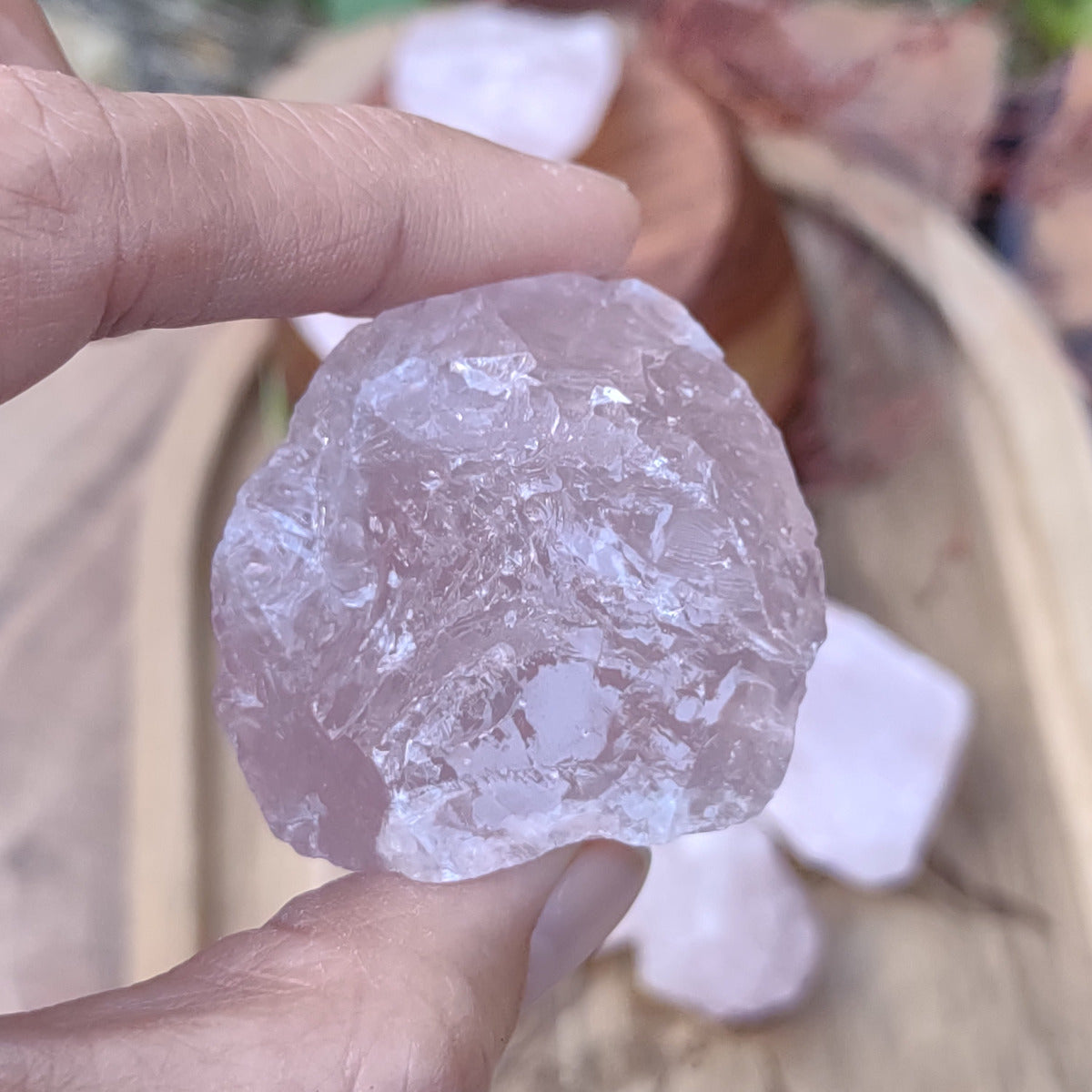 Rose Quartz Raw Chunks - 250g pack from Green Door Living