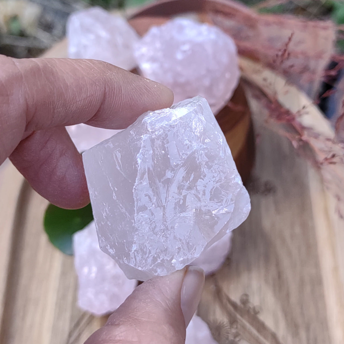 Rose Quartz Raw Chunks - 250g pack from Green Door Living