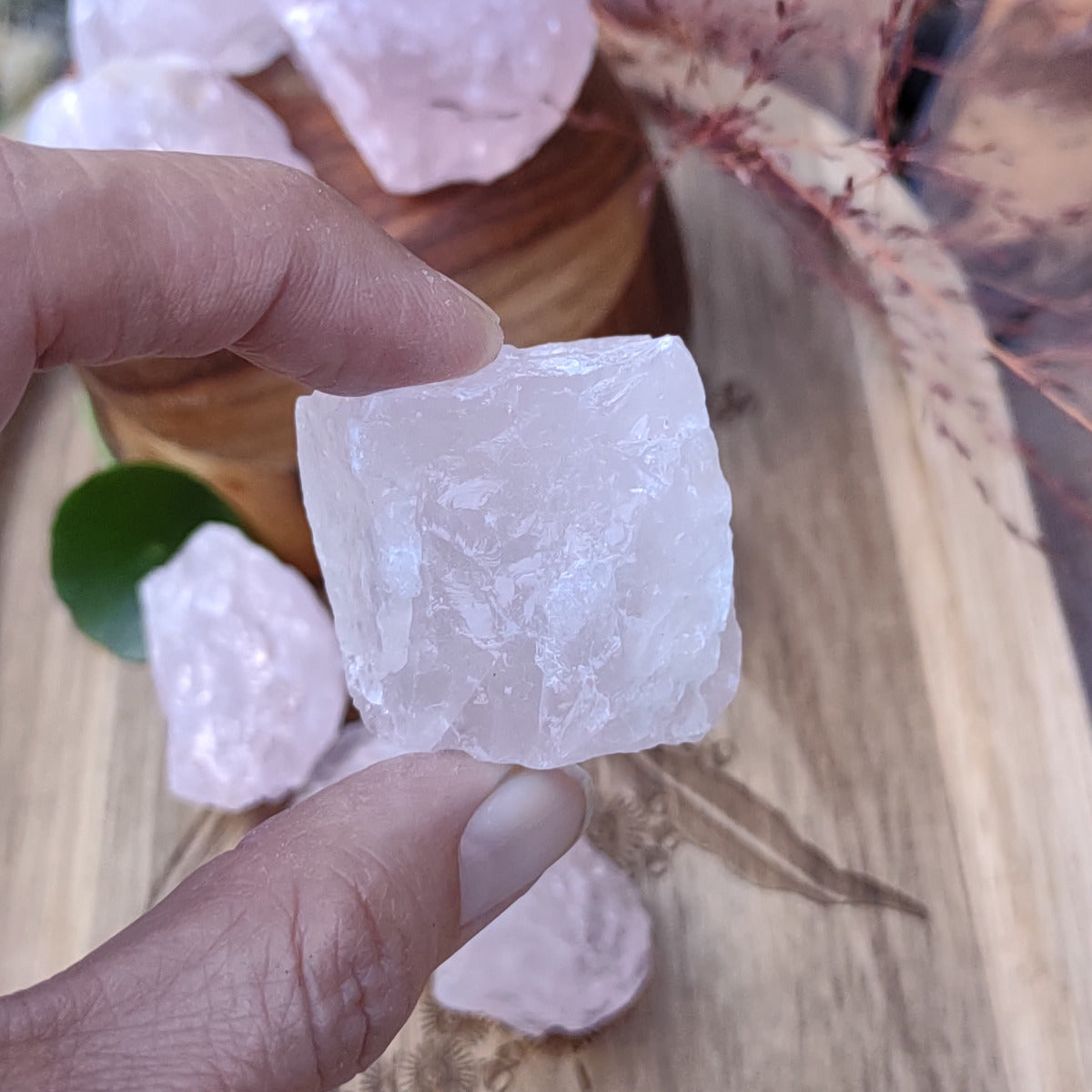 Rose Quartz Raw Chunks - 250g pack from Green Door Living