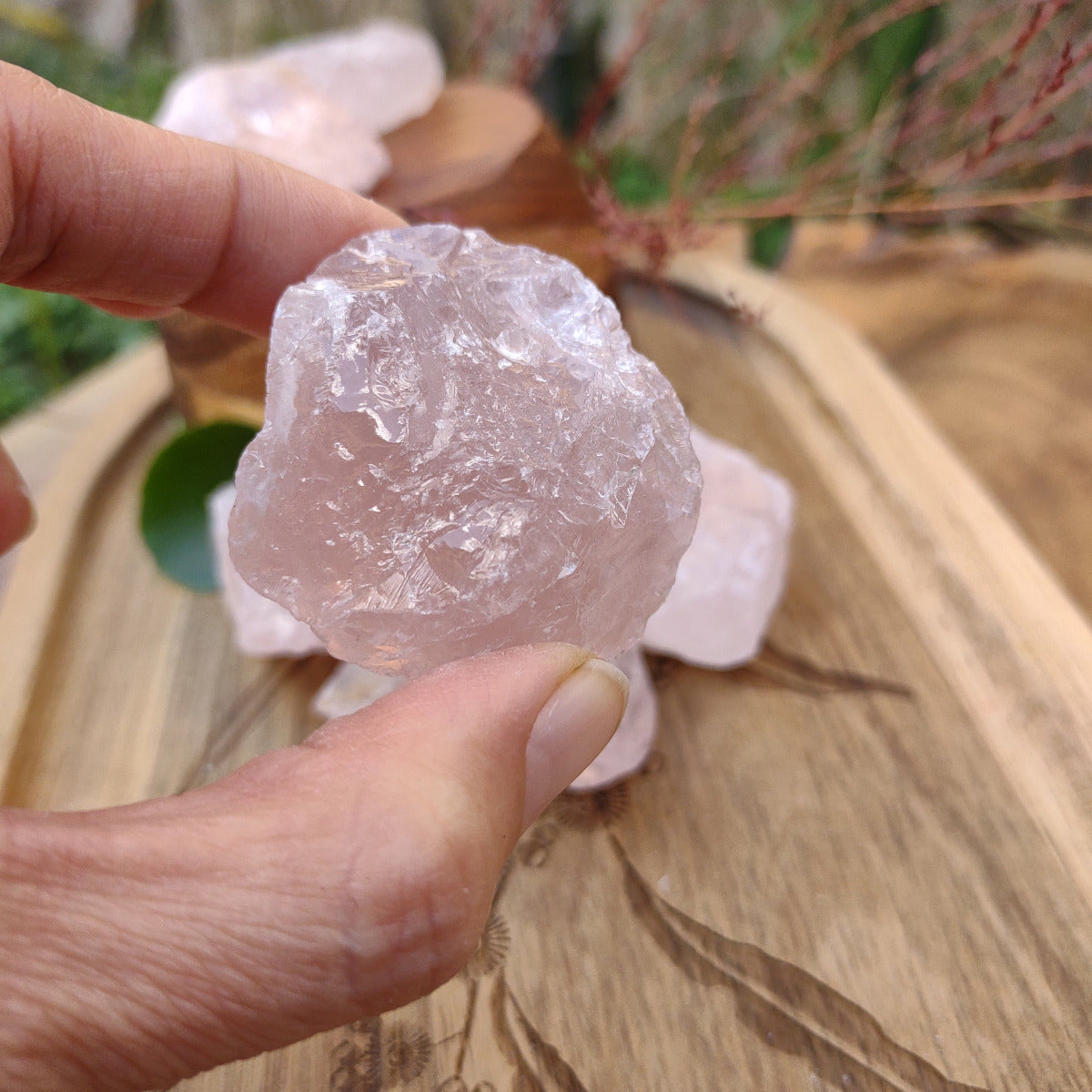 Rose Quartz Raw Chunks - 250g pack from Green Door Living