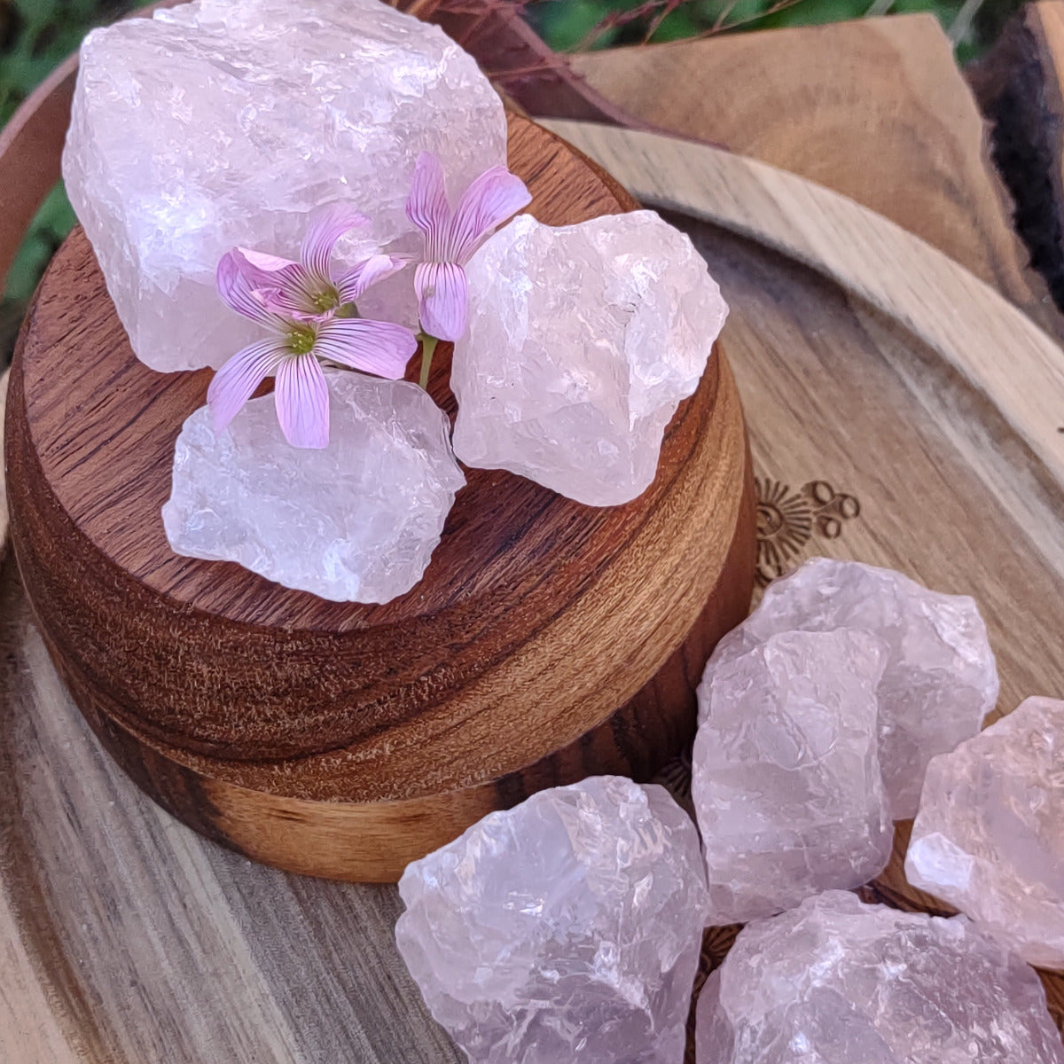 Rose Quartz Raw Chunks - 500g pack from Green Door Living