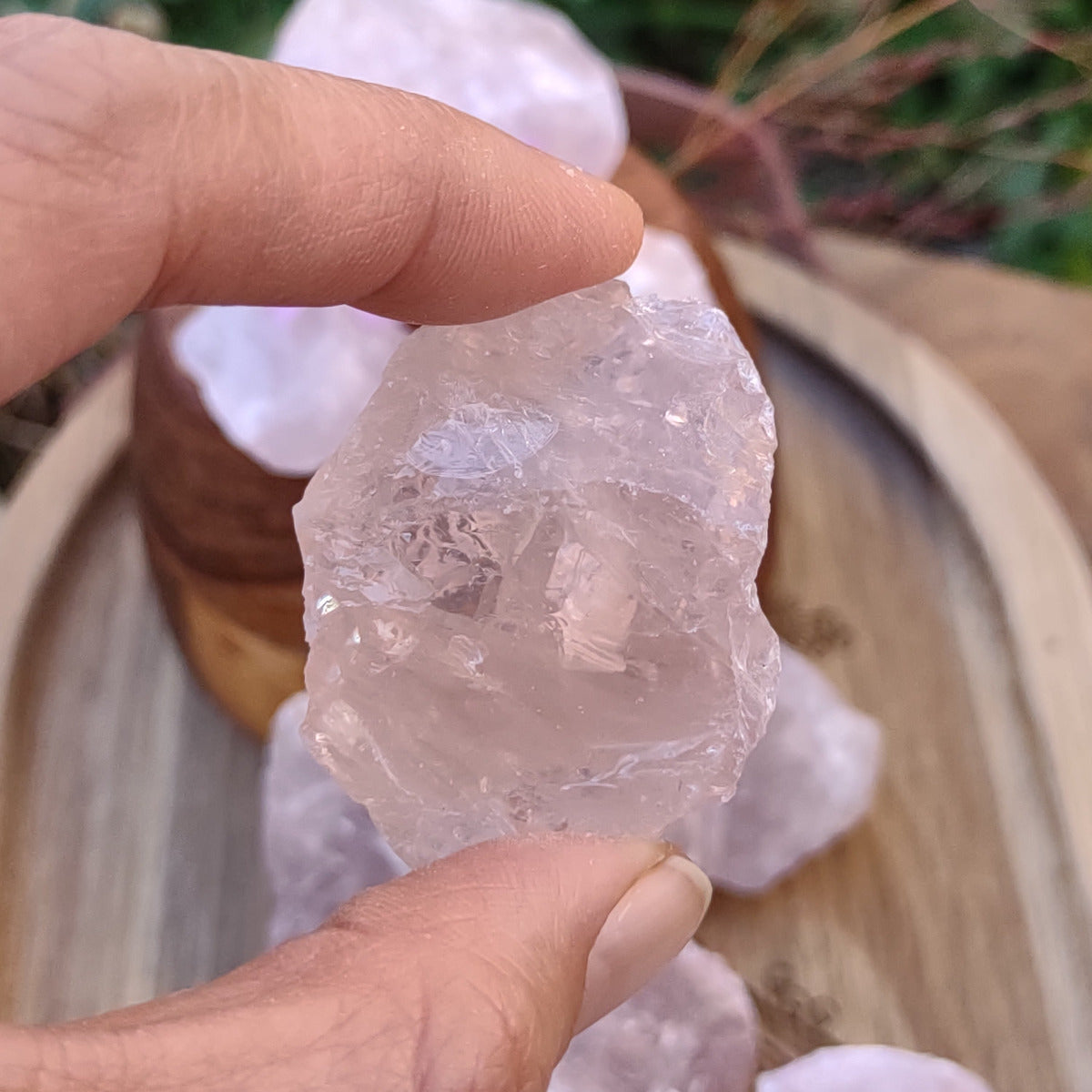 Rose Quartz Raw Chunks - 500g pack from Green Door Living