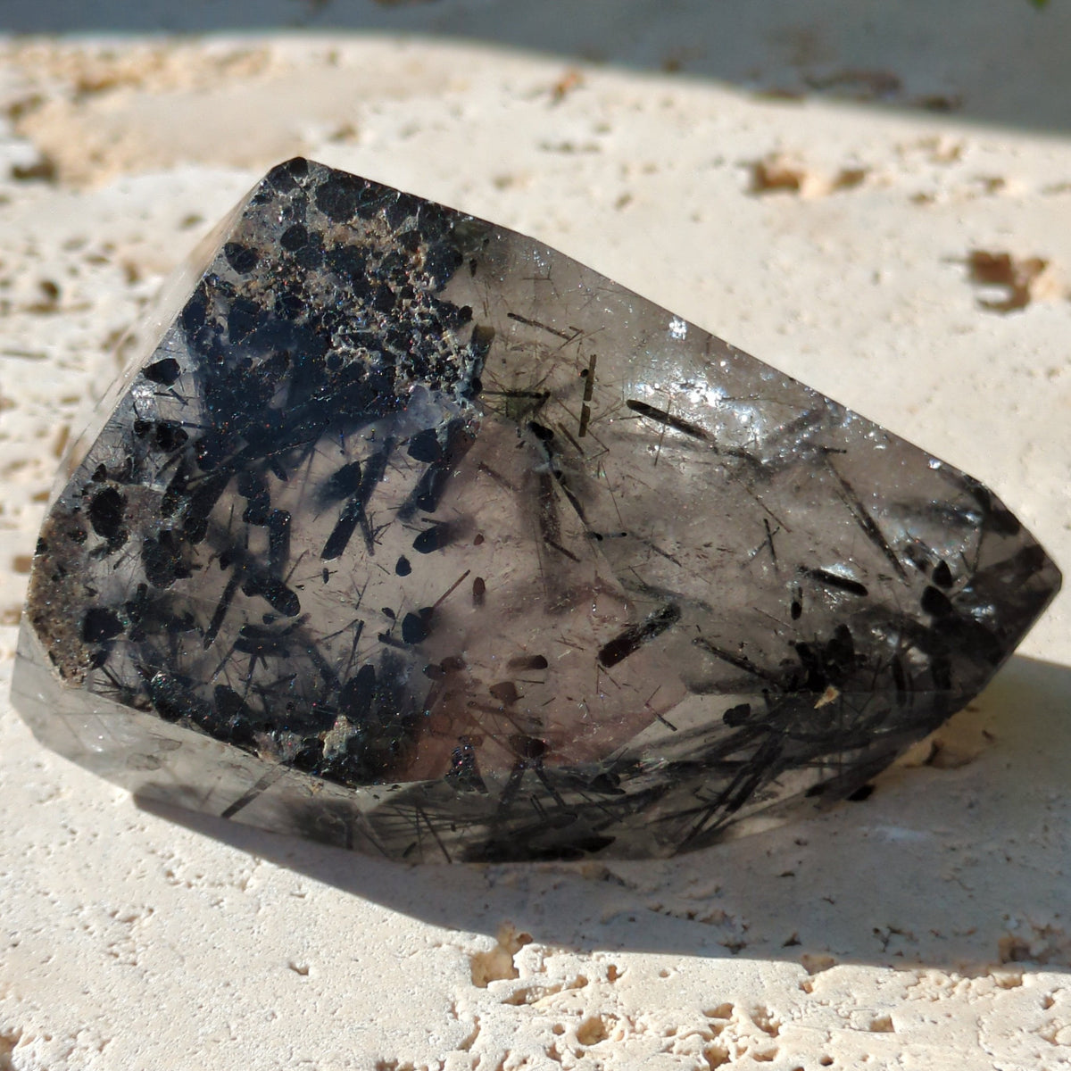 Tourmaline Quartz Freeform with Rainbow (10.8cm) - 439g from Green Door Living