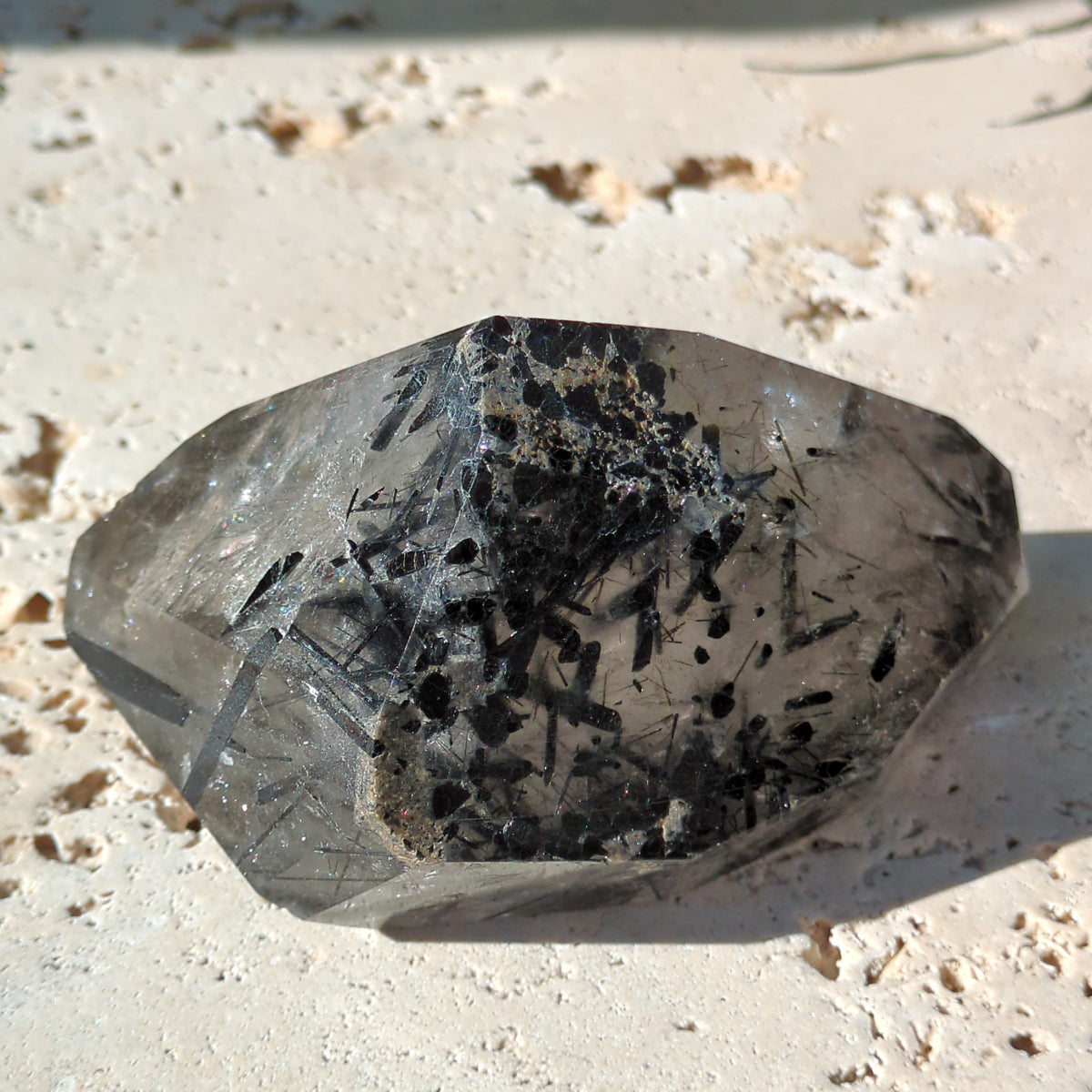 Tourmaline Quartz Freeform with Rainbow (10.8cm) - 439g from Green Door Living