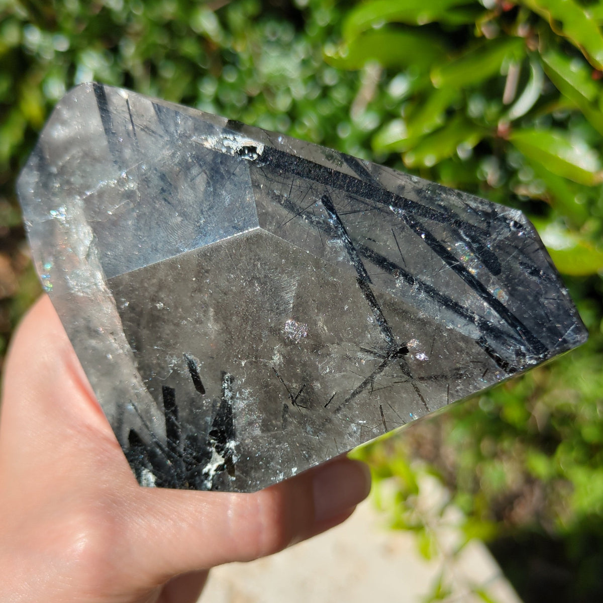 Tourmaline Quartz Freeform with Rainbow (10.8cm) - 439g from Green Door Living
