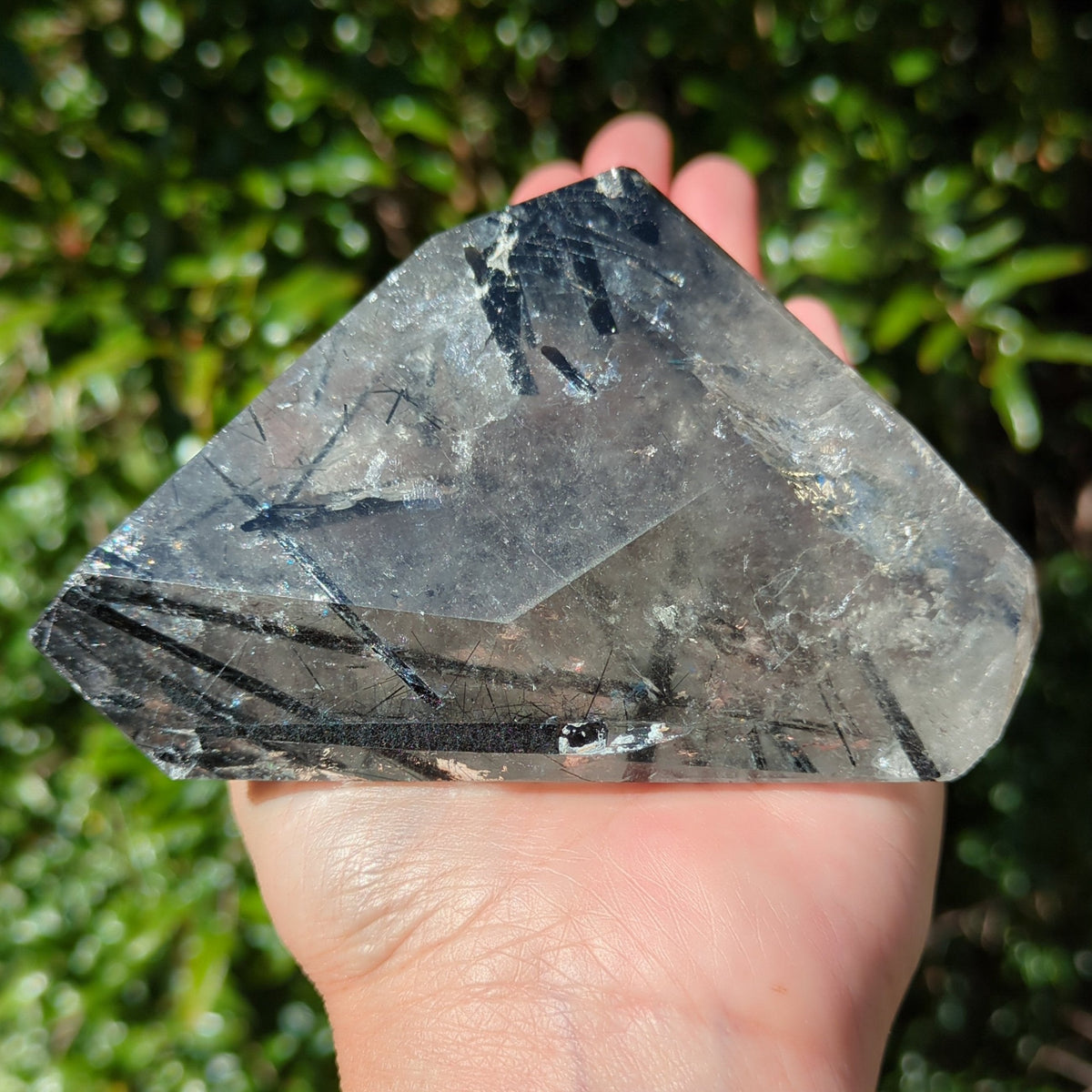 Tourmaline Quartz Freeform with Rainbow (10.8cm) - 439g from Green Door Living
