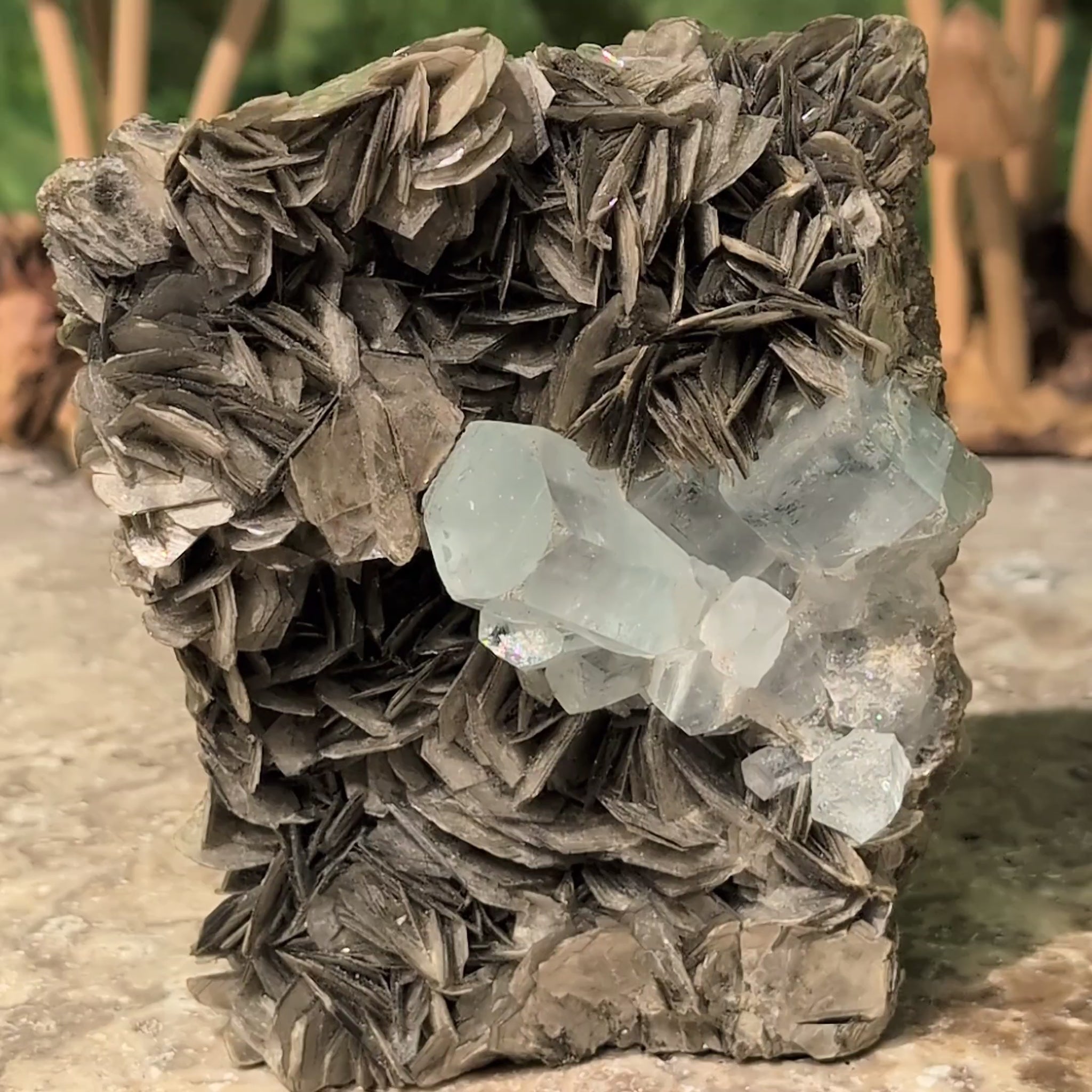 Aquamarine Specimen with Muscovite Mica (11cm) - 696g from Green Door Living
