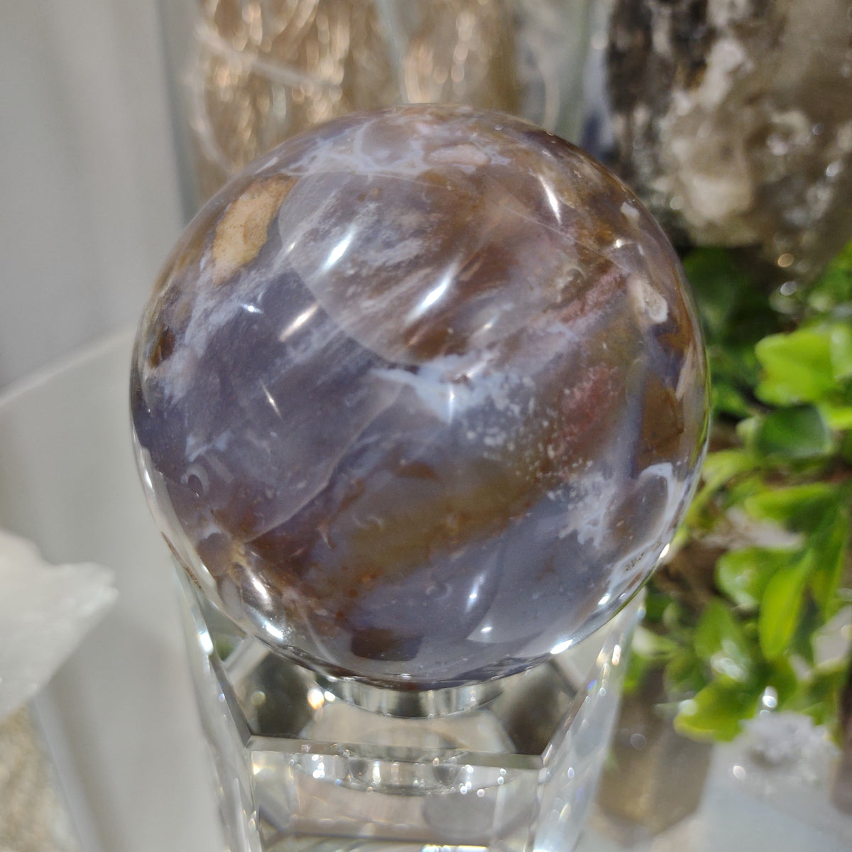 Ocean Jasper Sphere with druzy (7.2cm) - 488g from Green Door Living