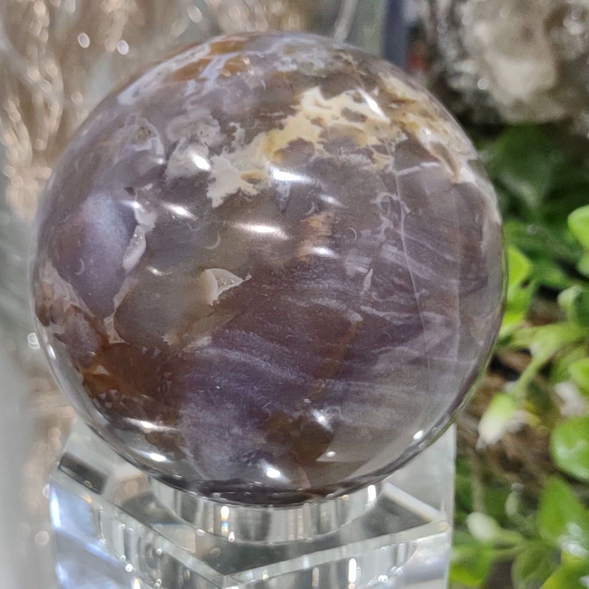 Ocean Jasper Sphere with druzy (7.2cm) - 488g from Green Door Living