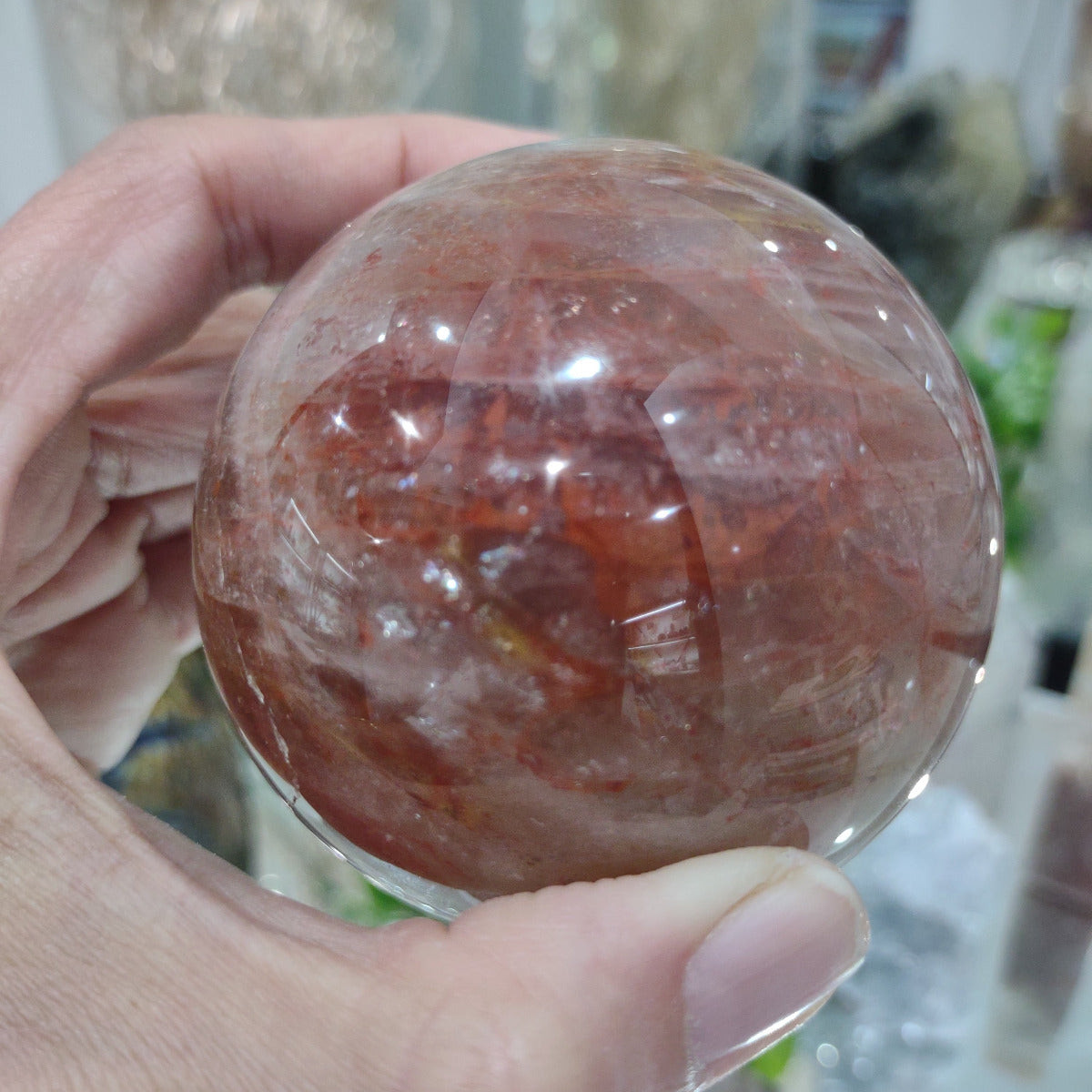 Fire Quartz Sphere (6.8cm) - 437g