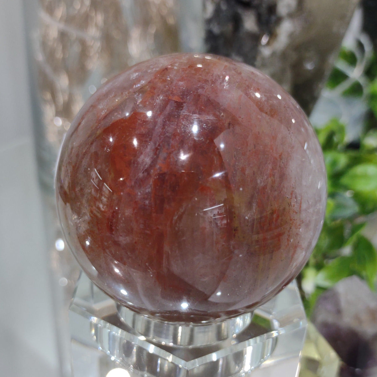 Fire Quartz Sphere (6.8cm) - 437g