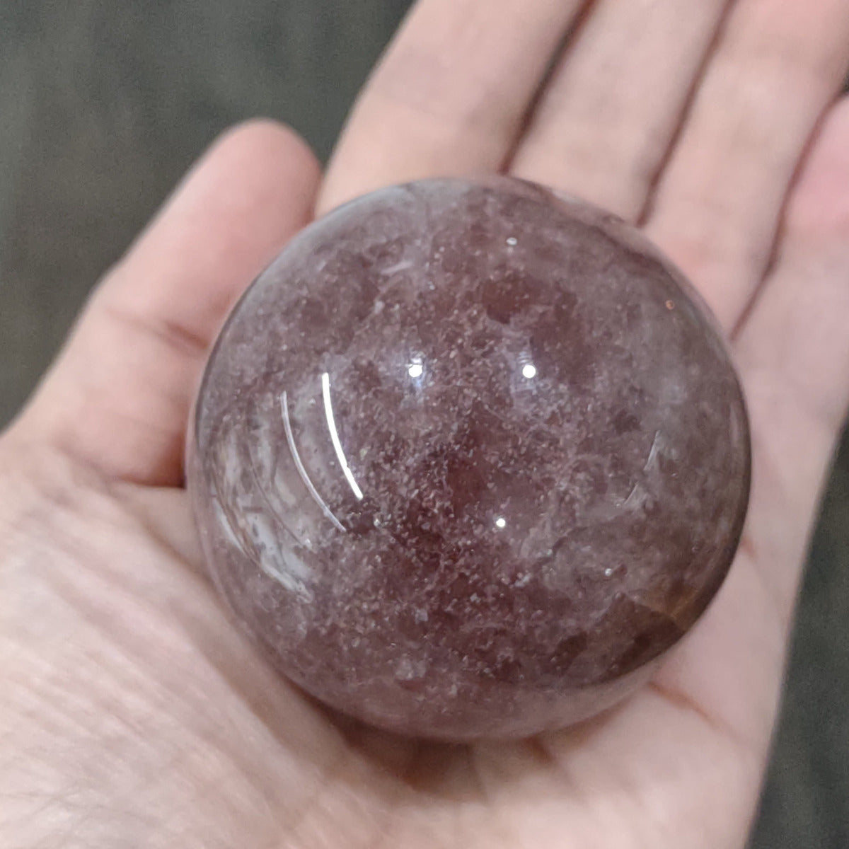 Strawberry Quartz Sphere with Mica (5.2cm) - 190g