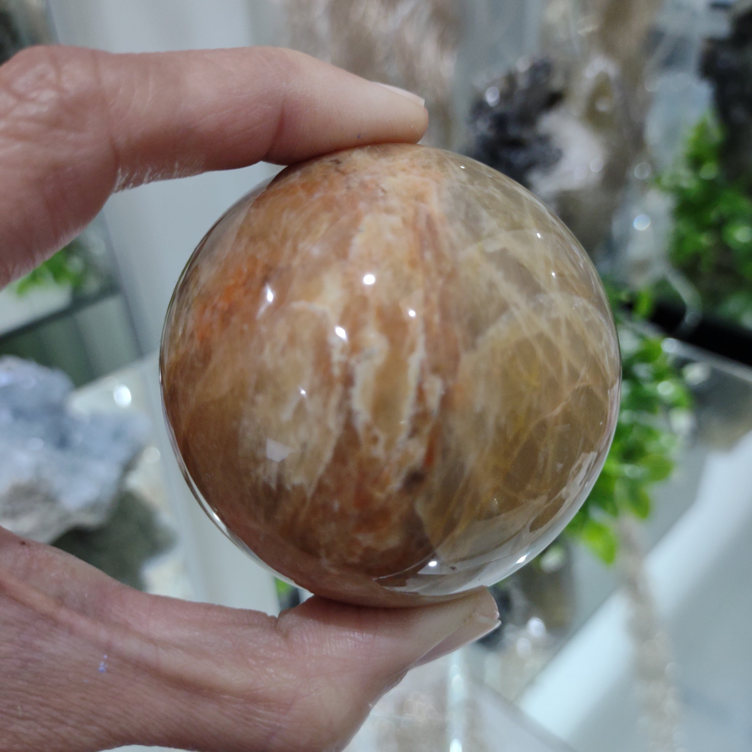 Peach Moonstone Sphere (5.8cm) - 274g