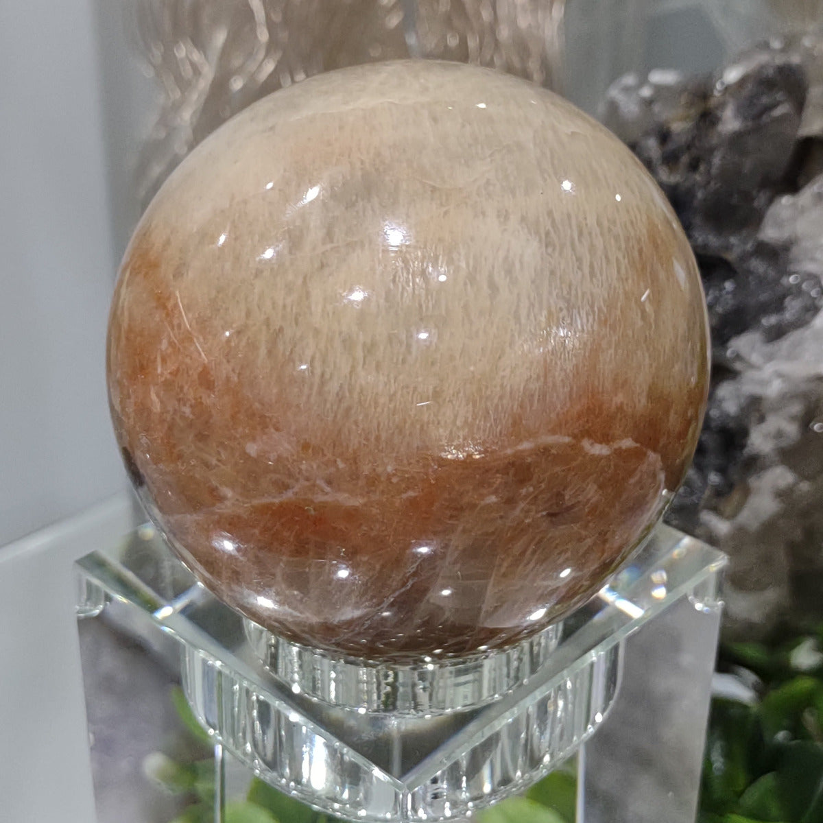 Peach Moonstone Sphere (6.9cm) - 439g