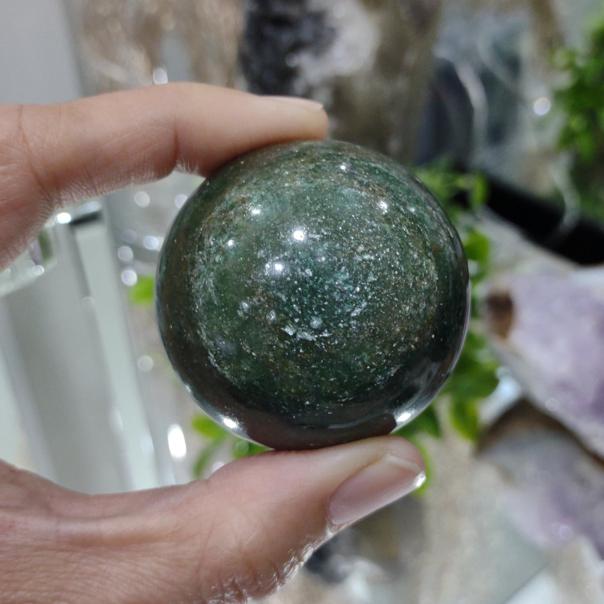 Green Aventurine Sphere with Mica (4.5cm) - 130g