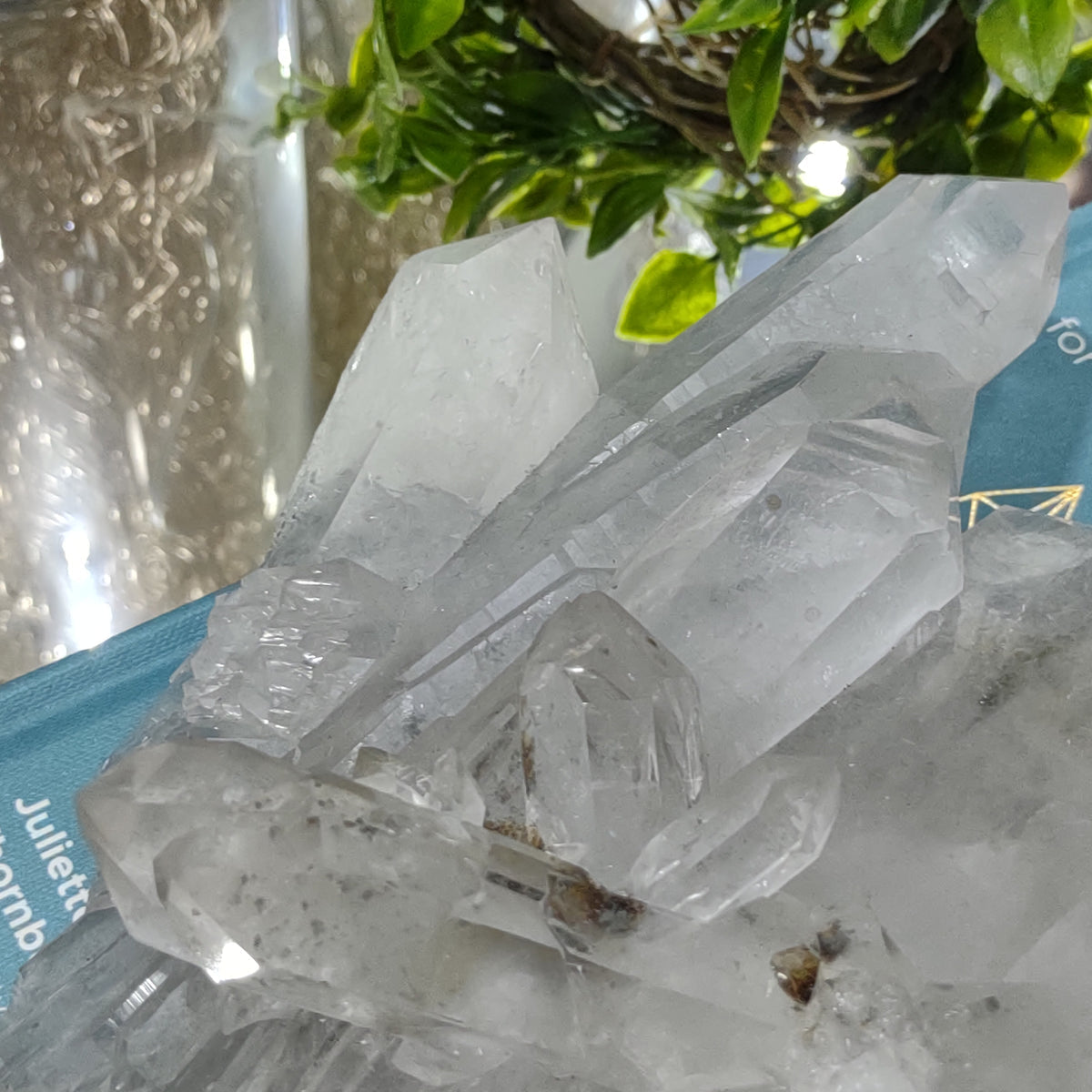 Clear Quartz Cluster with Rainbows and natural double terminated point (21cm) - 1.58kg from Green Door Living