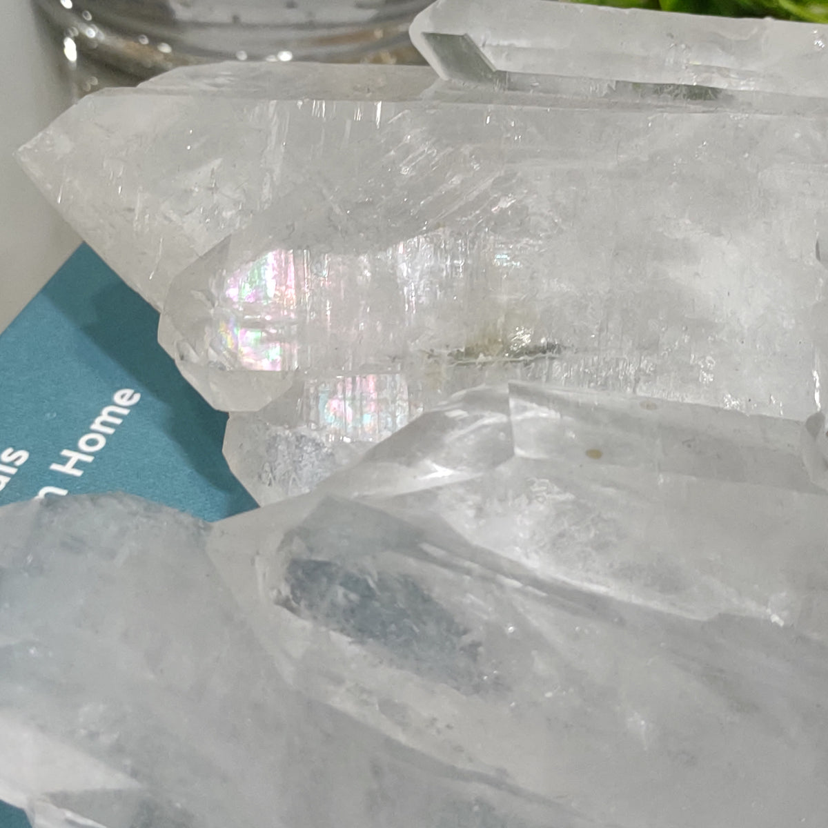 Clear Quartz Cluster with Rainbows and natural double terminated point (21cm) - 1.58kg from Green Door Living