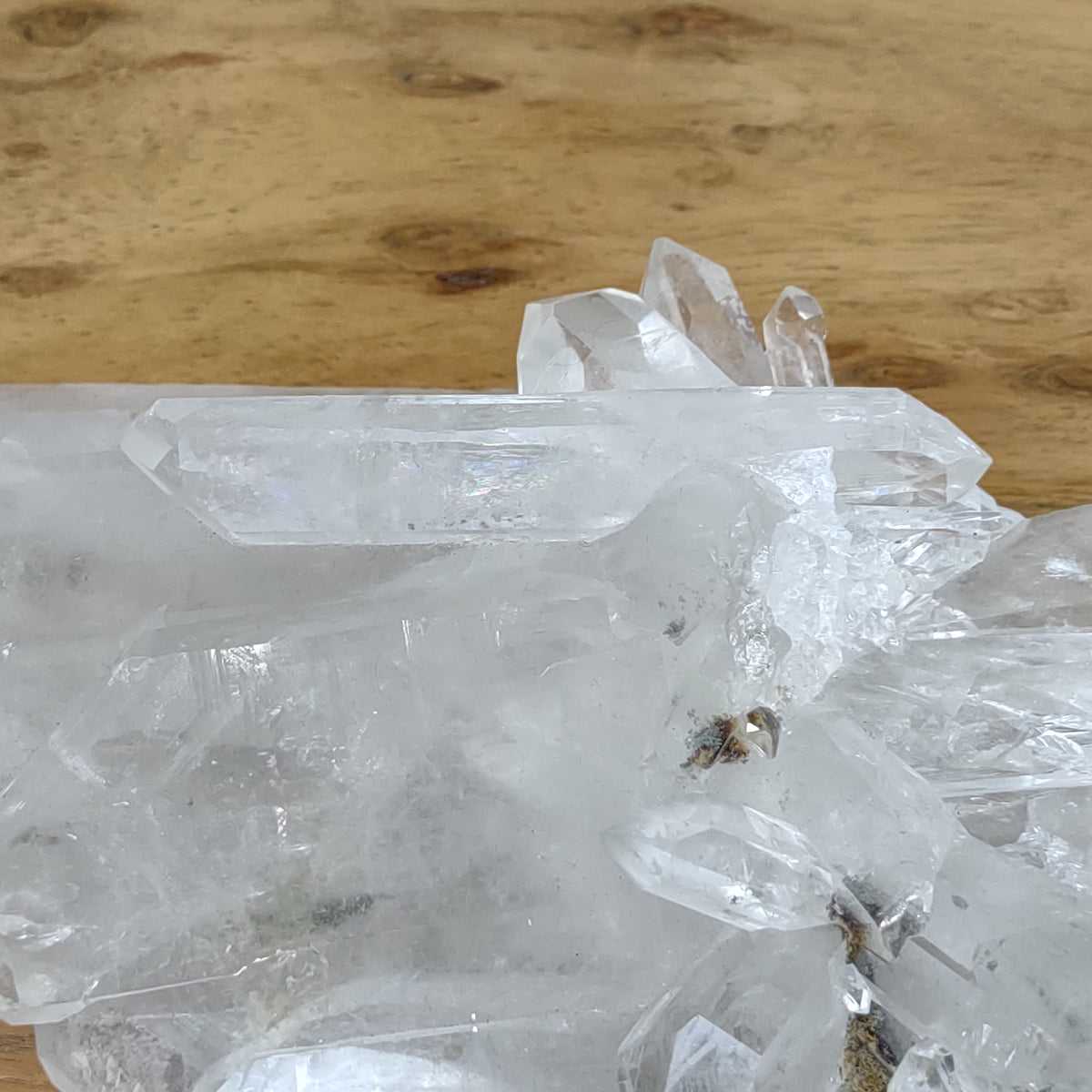 Clear Quartz Cluster with Rainbows and natural double terminated point (21cm) - 1.58kg from Green Door Living