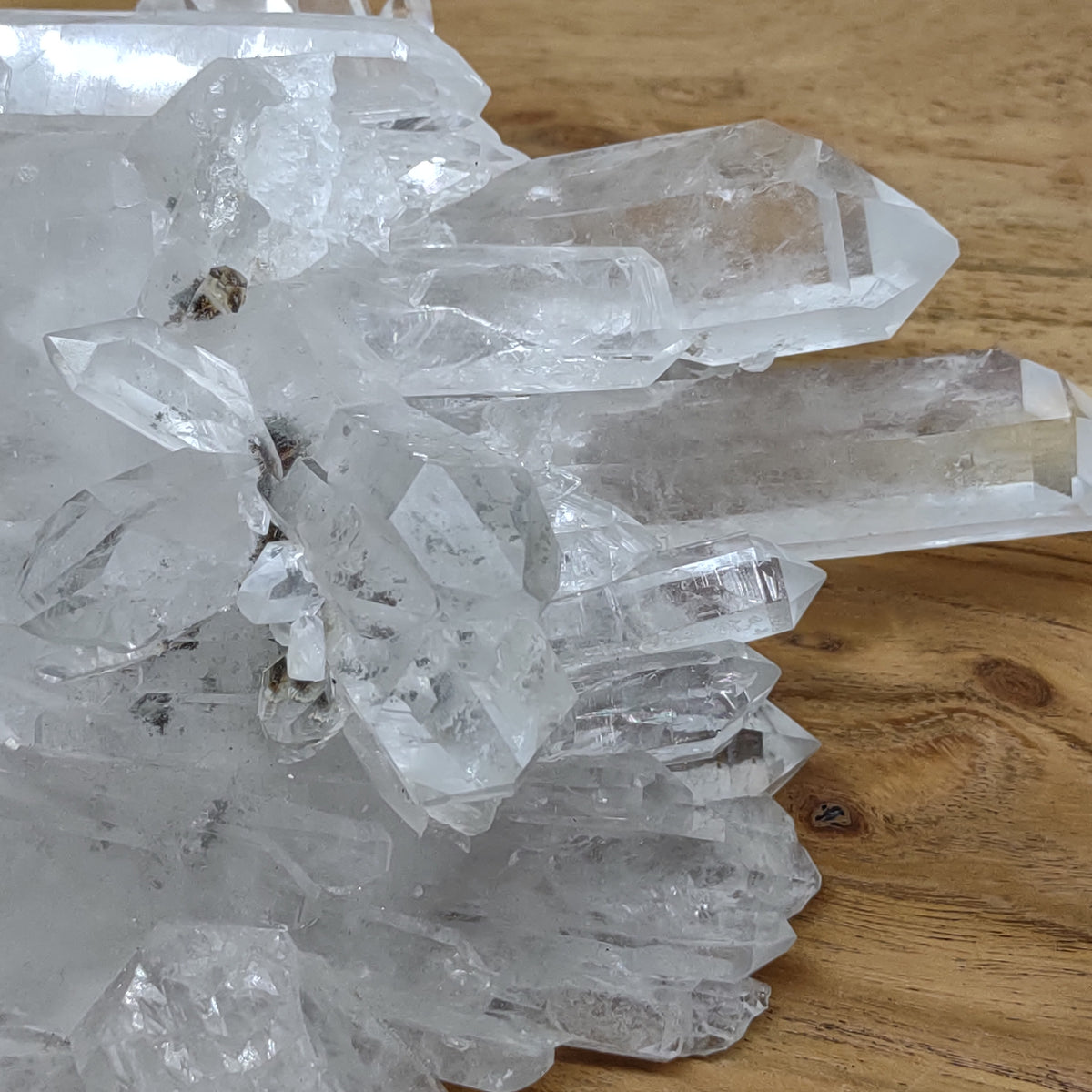 Clear Quartz Cluster with Rainbows and natural double terminated point (21cm) - 1.58kg from Green Door Living