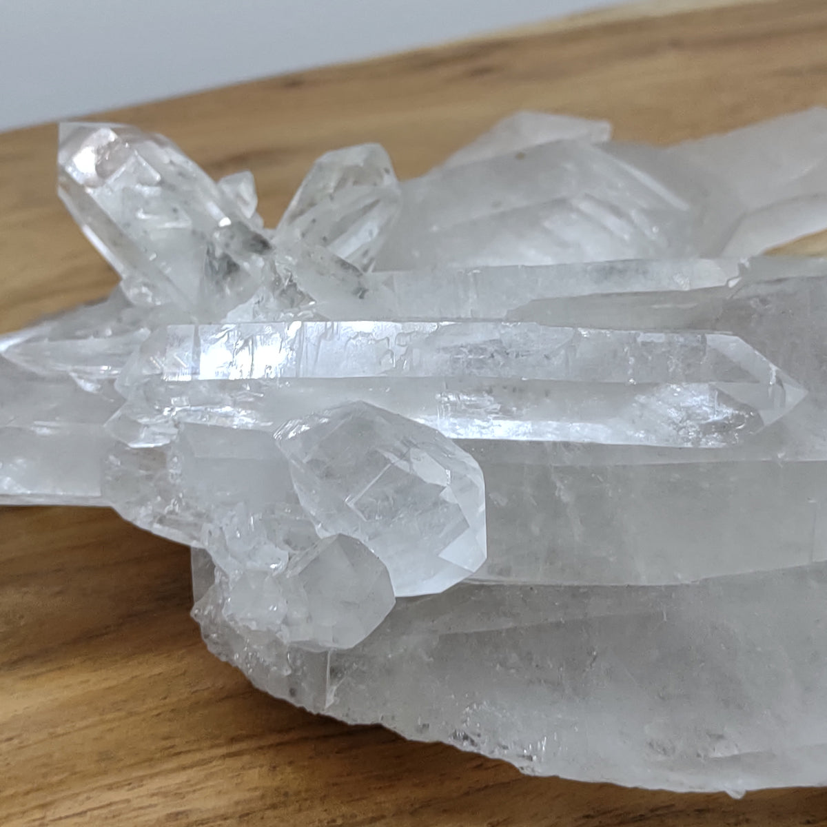 Clear Quartz Cluster with Rainbows and natural double terminated point (21cm) - 1.58kg from Green Door Living