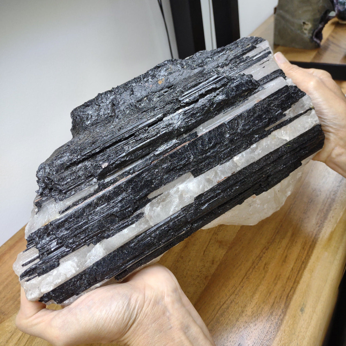 Black Tourmaline on Quartz matrix (30cm) - 5.8kg