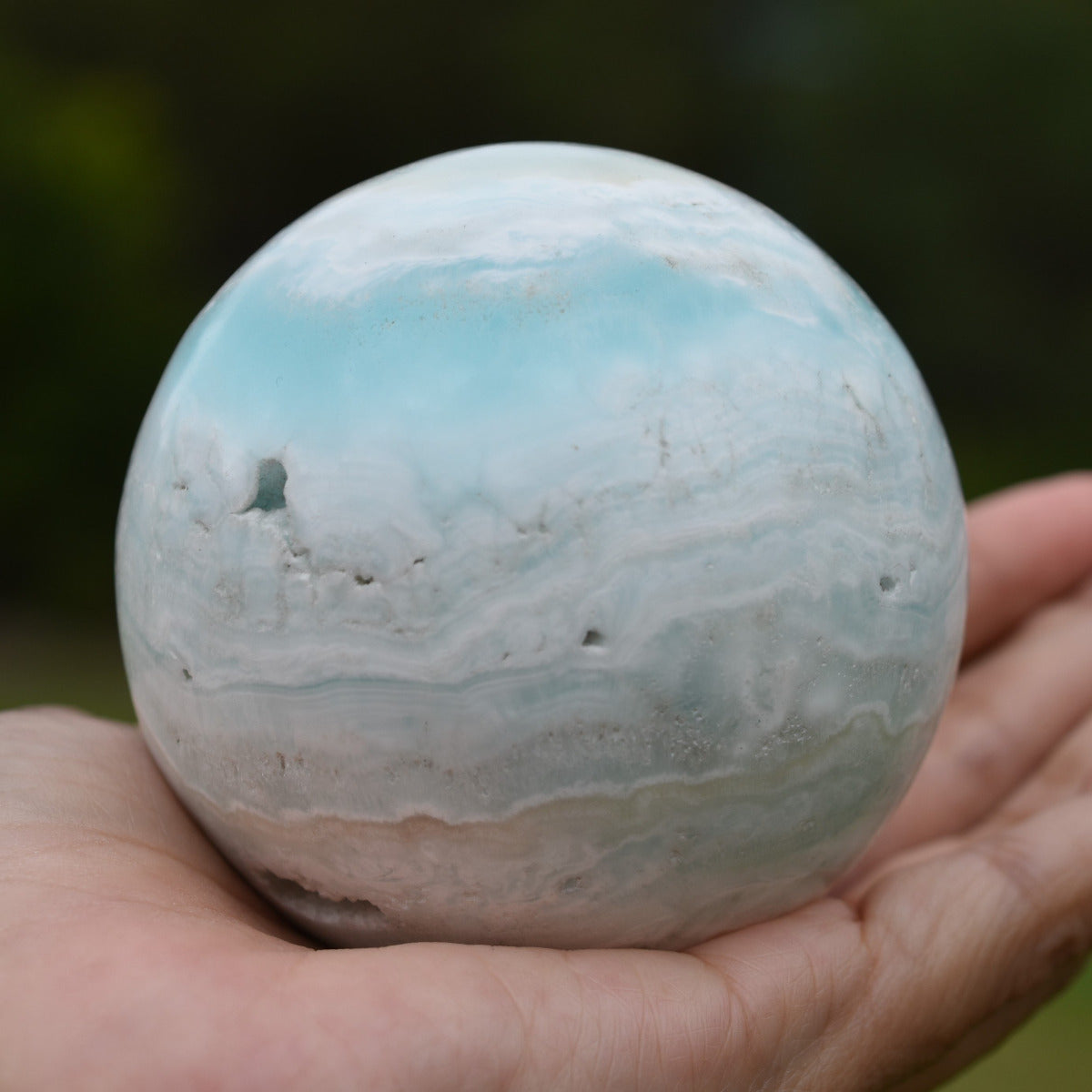 Caribbean Blue Calcite Sphere (7cm) - 483g