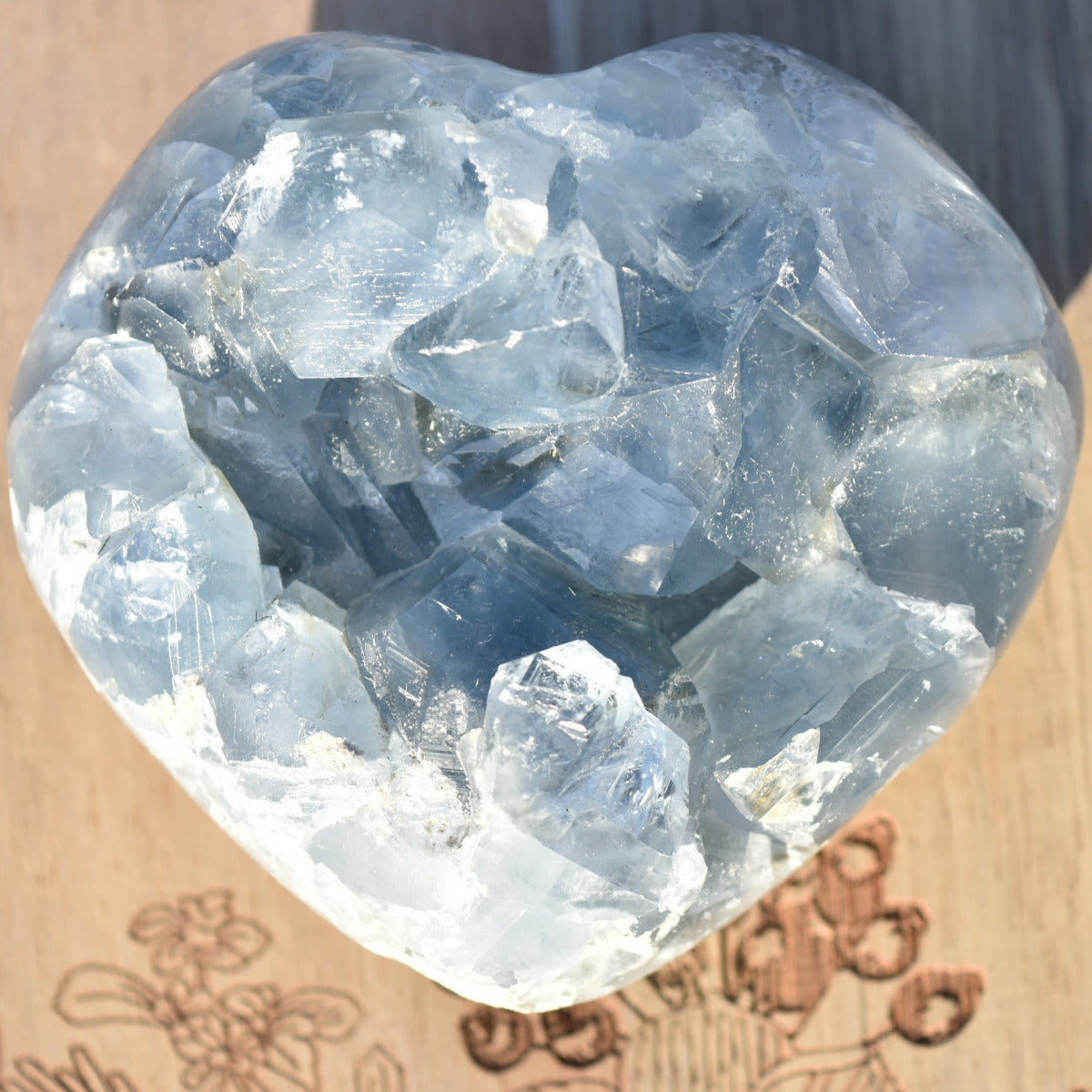 Celestite Heart Cluster (9.1cm) - 679g