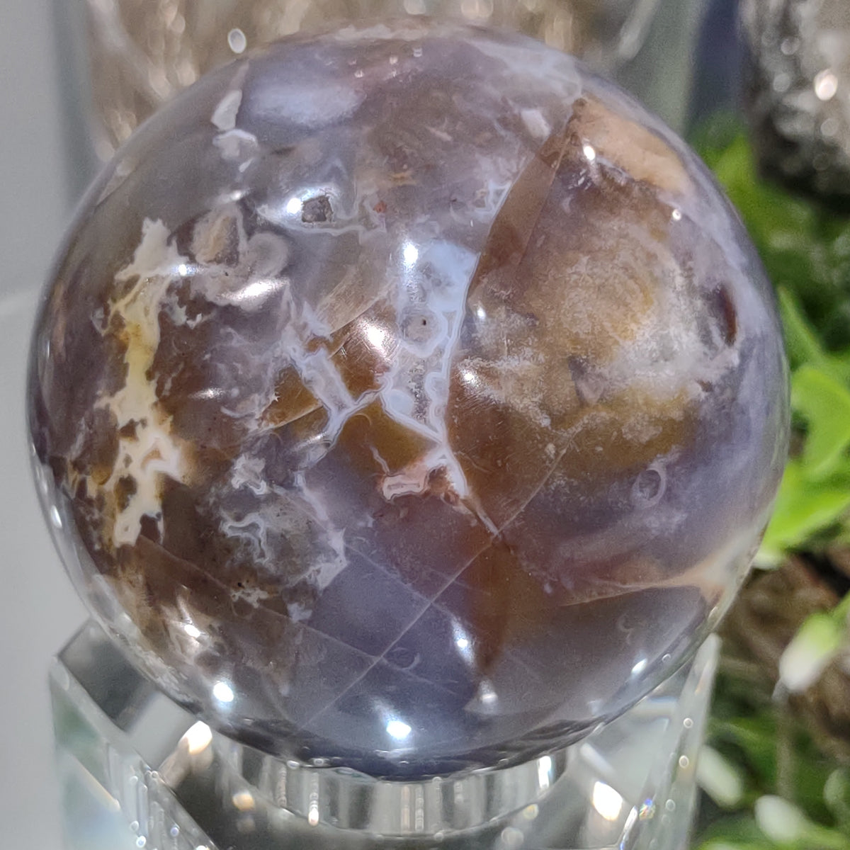 Ocean Jasper Sphere with druzy (7.2cm) - 488g