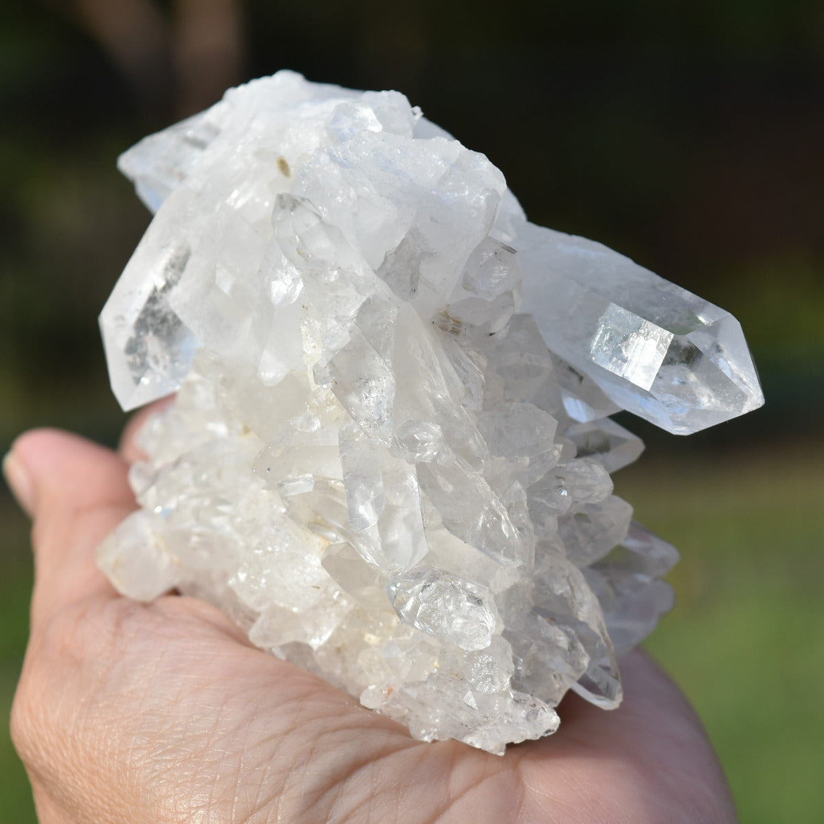 Clear Quartz Cluster with Rainbows - Multiple points (6.6cm) - 446g